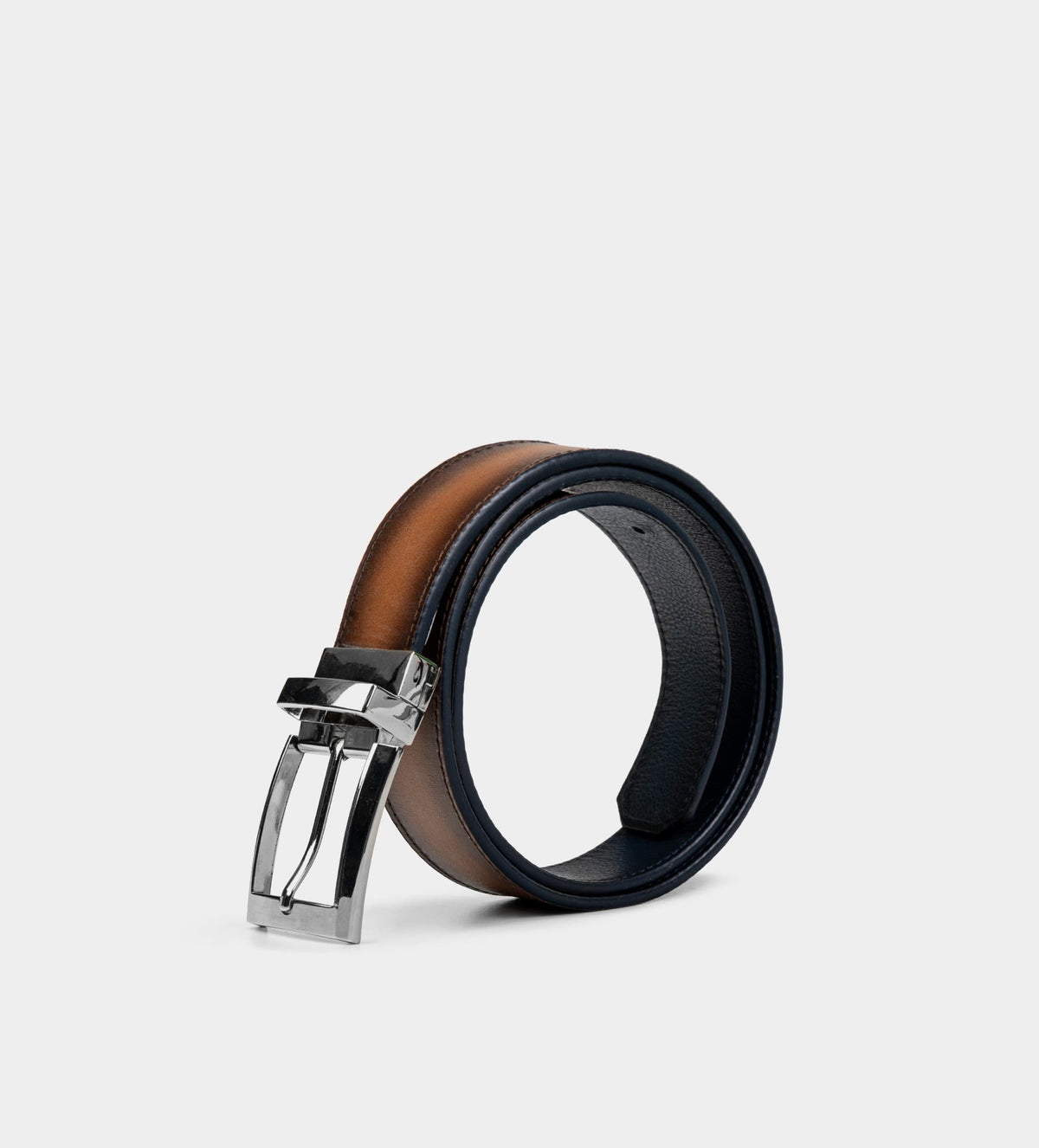 CINTURÓN REVERSIBLE PIEL AZUL / CAFÉ
