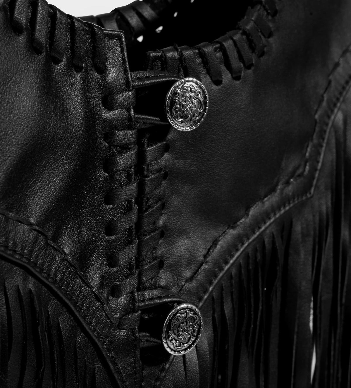 CAPA WESTERN PIEL FLECOS NEGRO