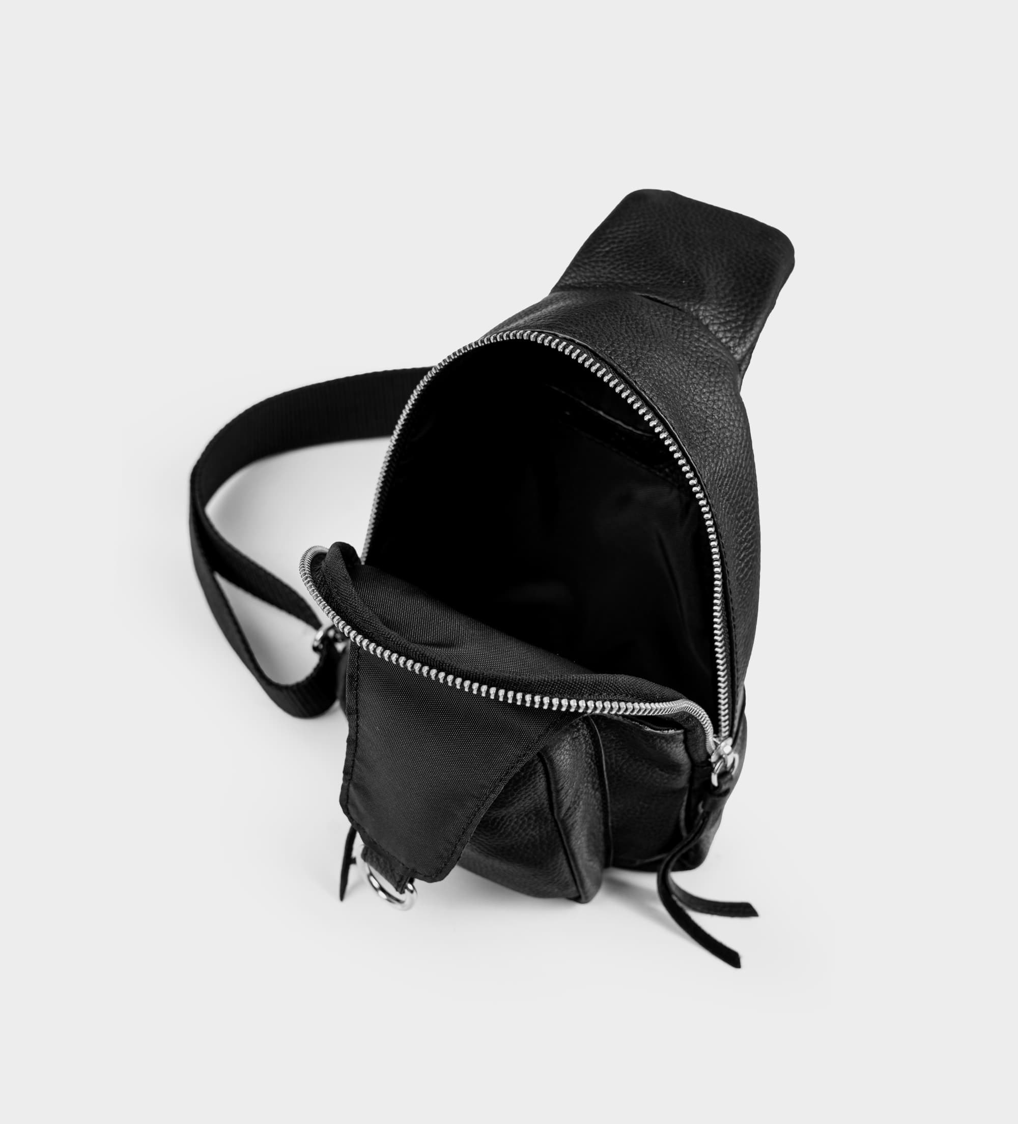 BOLSO CROSSBODY PIEL NEGRO SLING