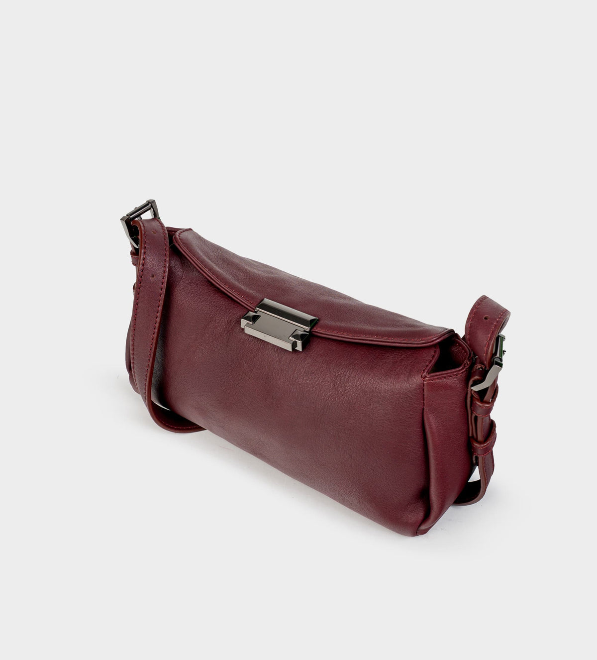 BOLSO CROSSBODY CORREA AJUSTABLE PIEL VINO