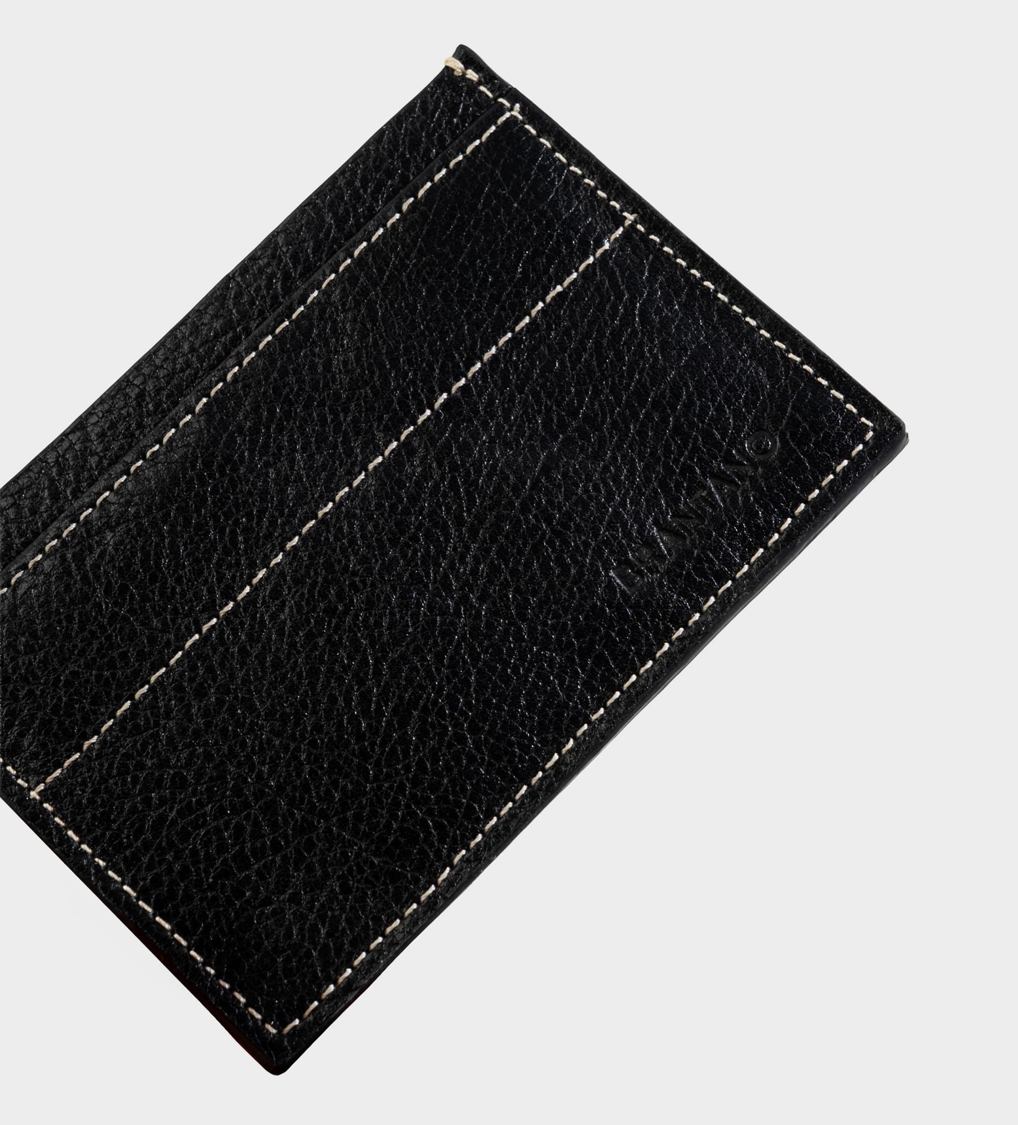 TARJETERO CASUAL PIEL GENUINA NEGRO