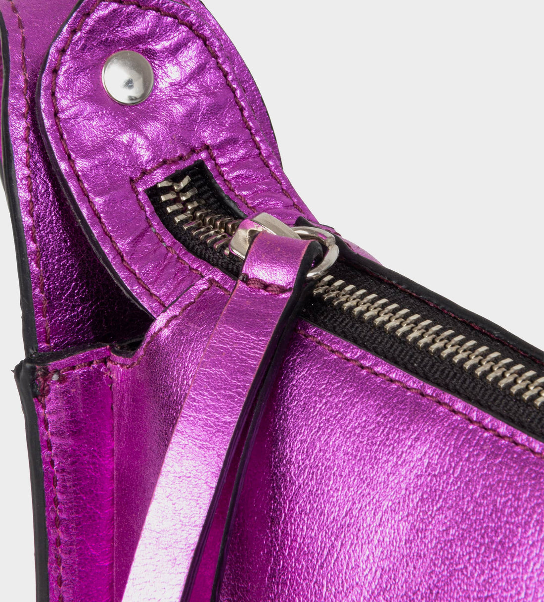 BANDOLERA PIEL METALIZADA ROSA