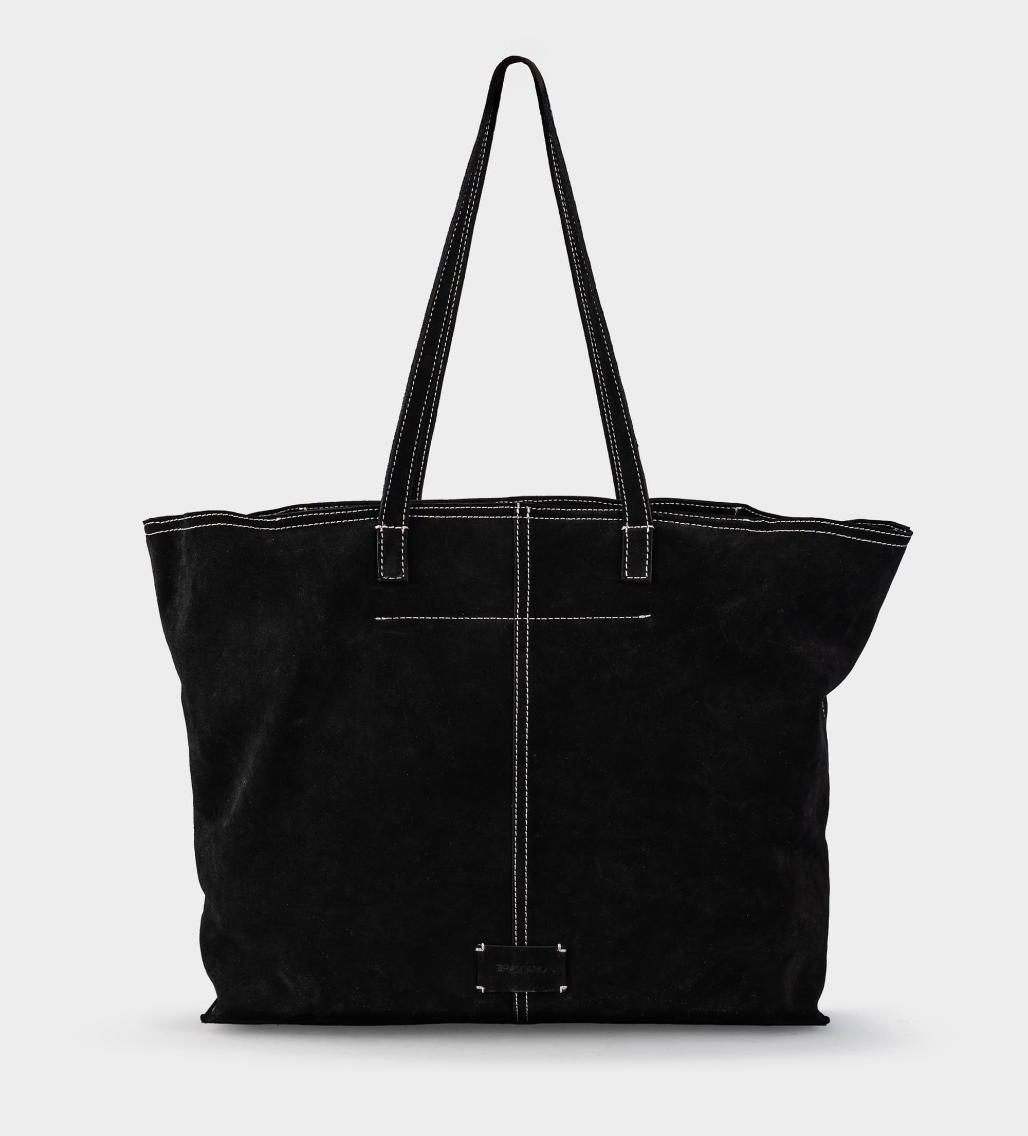 TOTE PIEL GAMUZA NEGRO