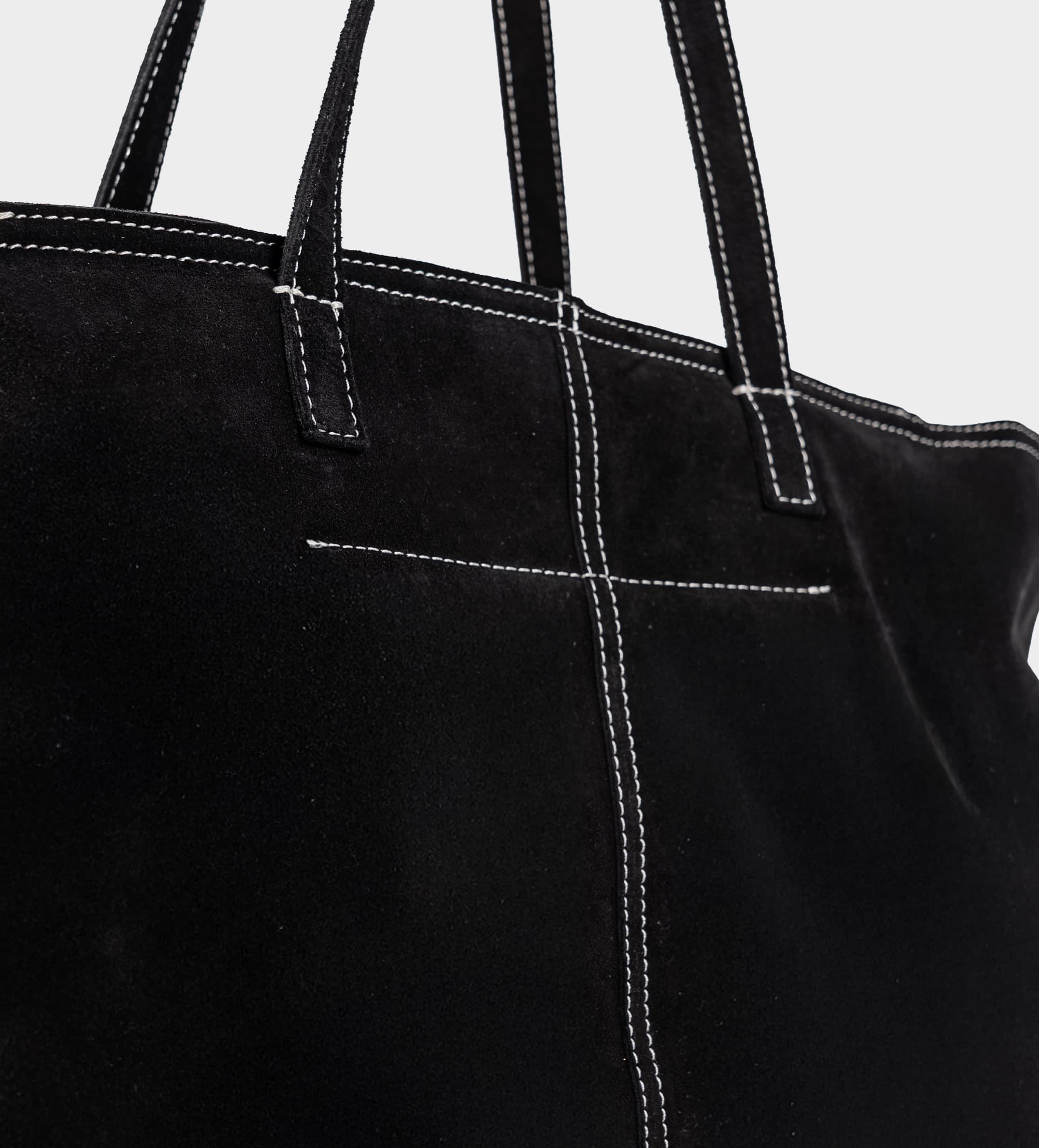 TOTE PIEL GAMUZA NEGRO