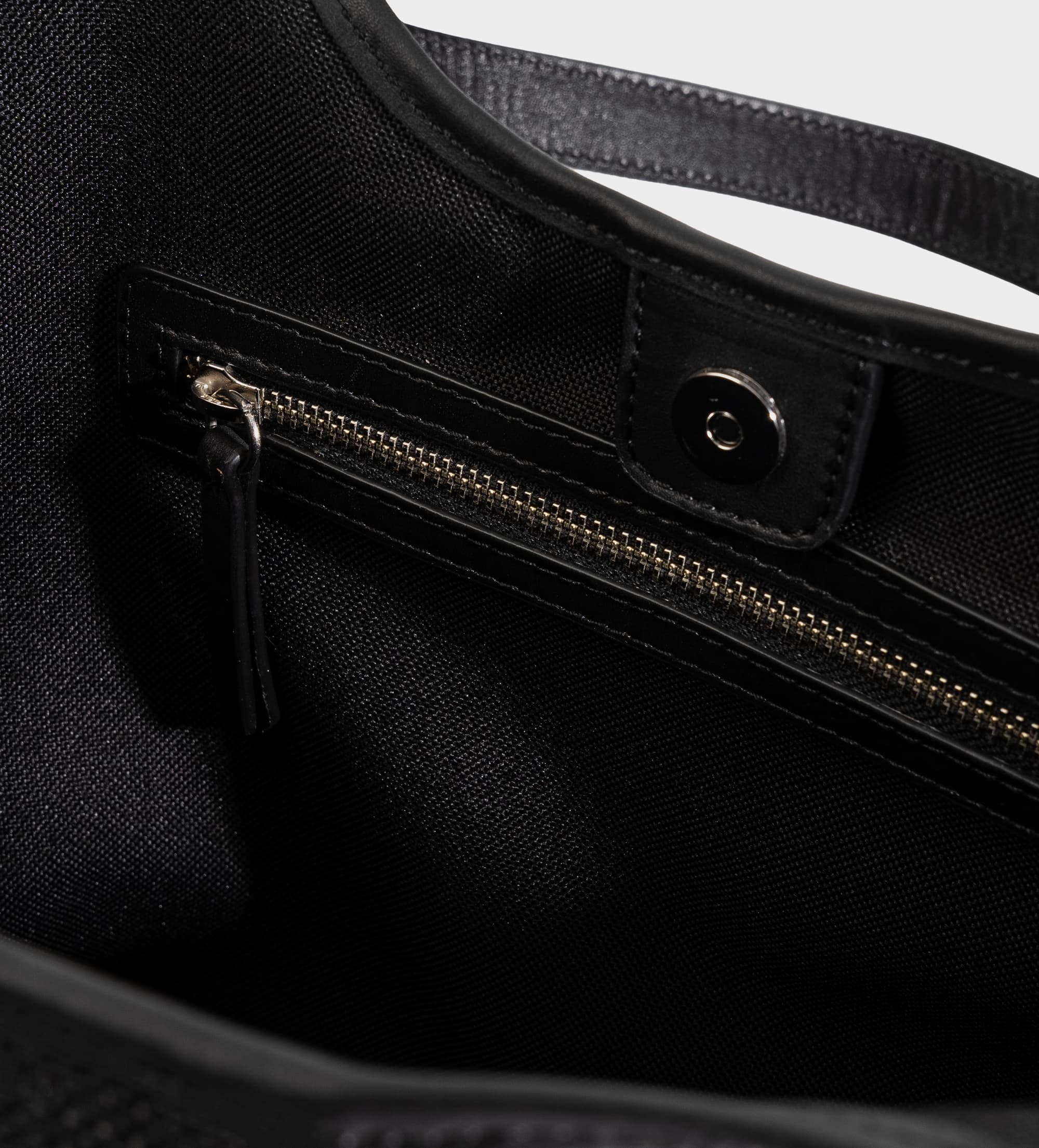 BOLSA TOTE LONA Y PIEL NEGRO