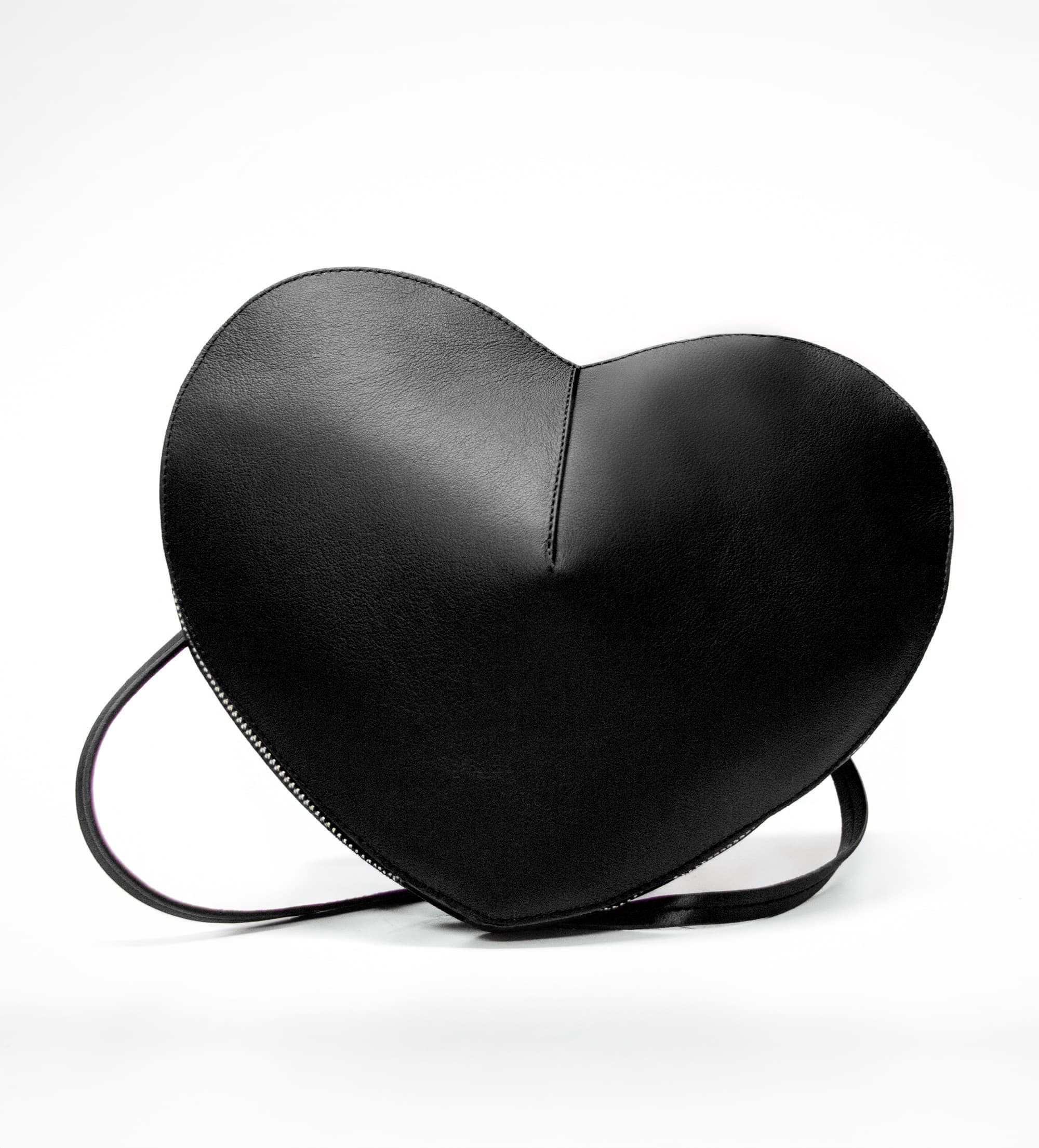 BOLSA CROSSBODY CORAZÓN PIEL NEGRO