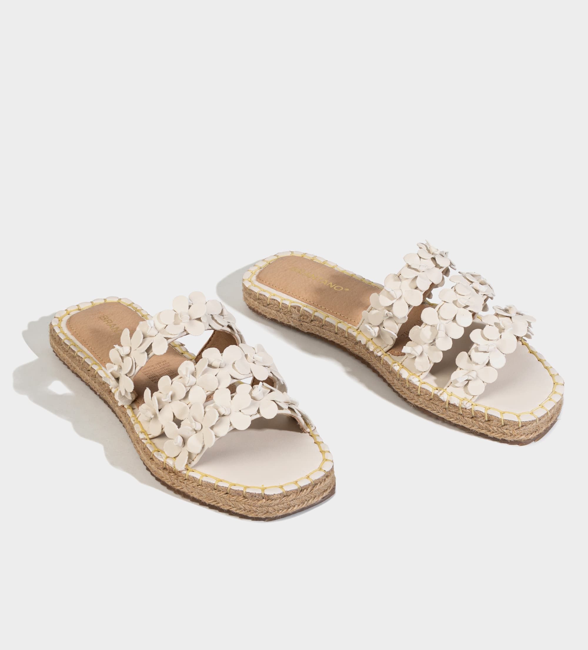 SANDALIA PLANA FLORES SUELA YUTE BEIGE