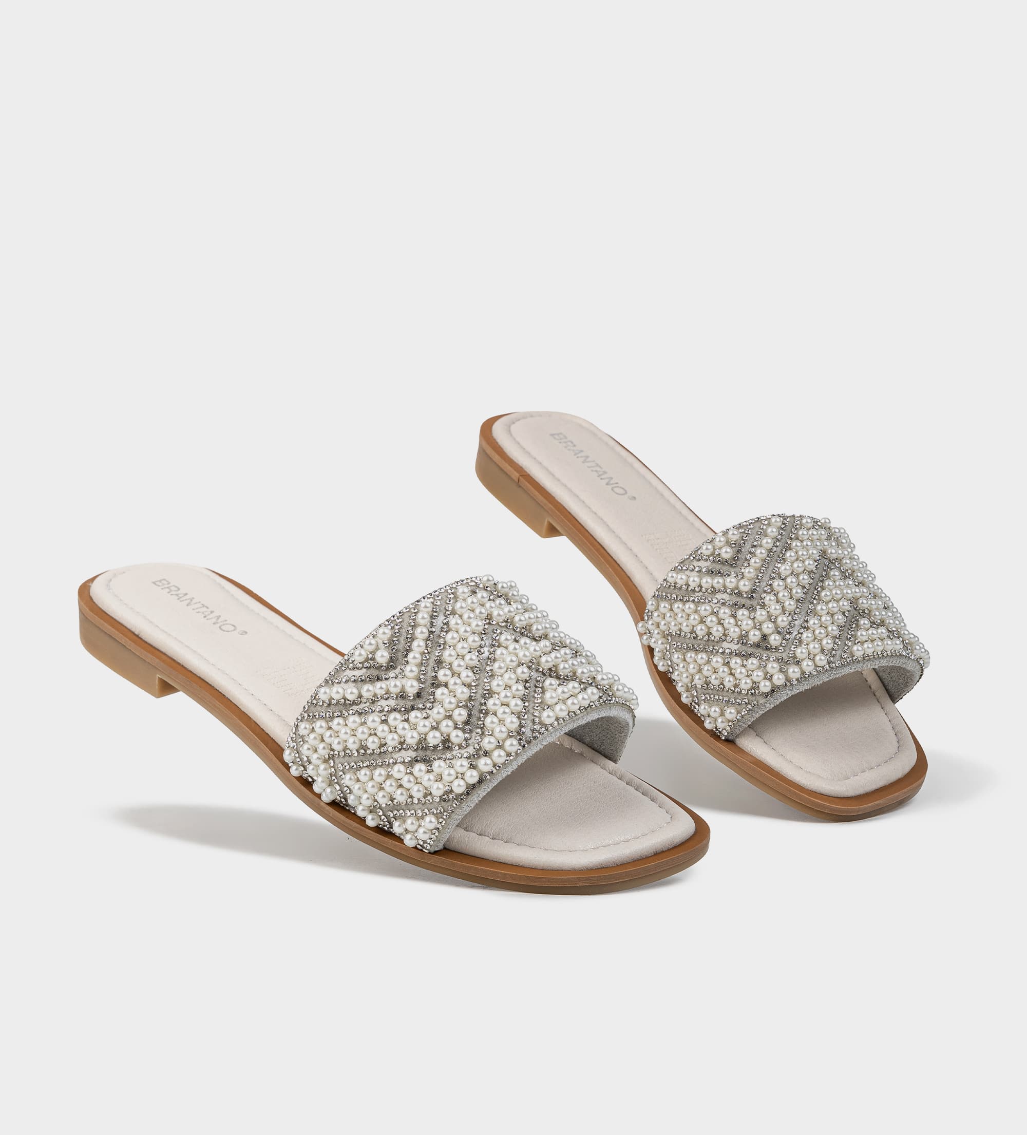 SANDALIA FLAT PEDRERÍA PLATA