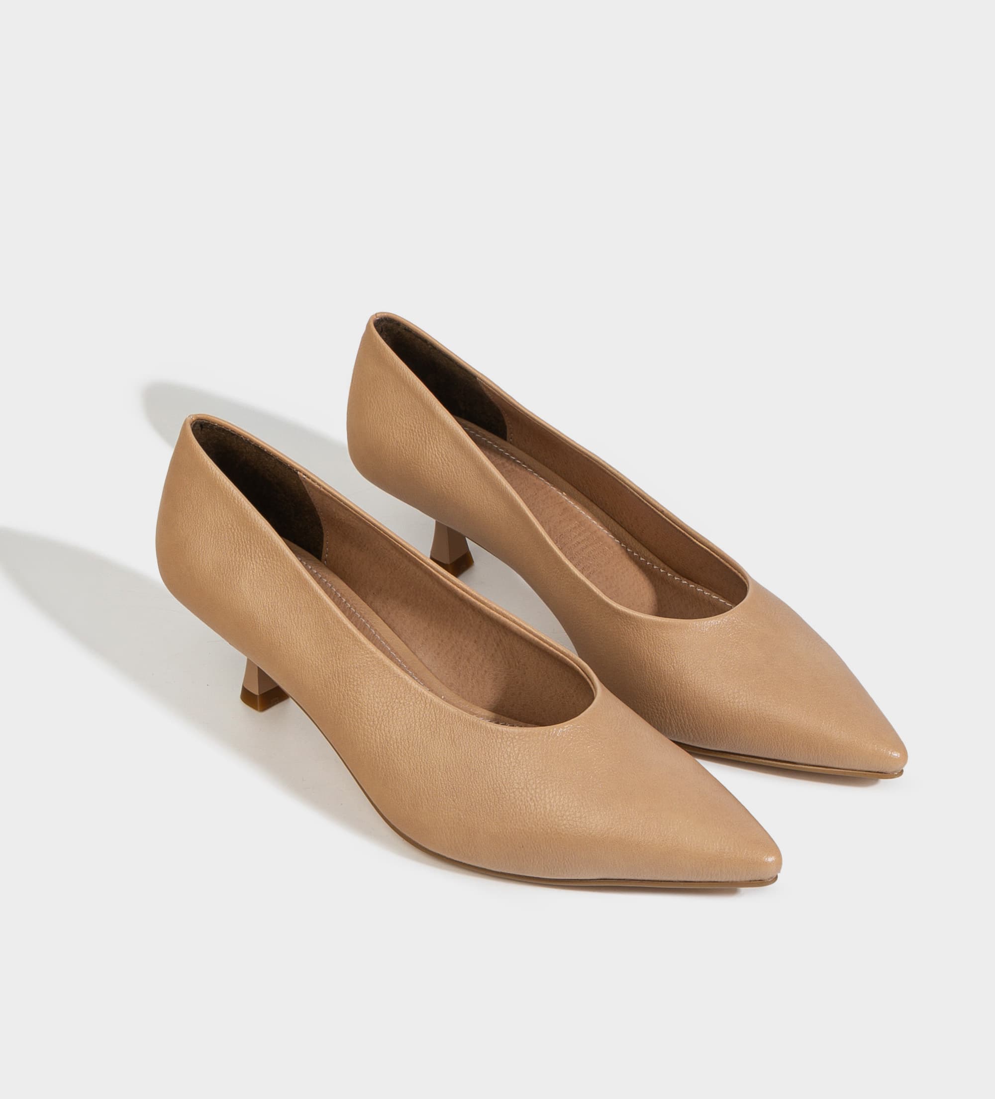ZAPATILLA TACÓN KITTEN PUNTA FINA NUDE