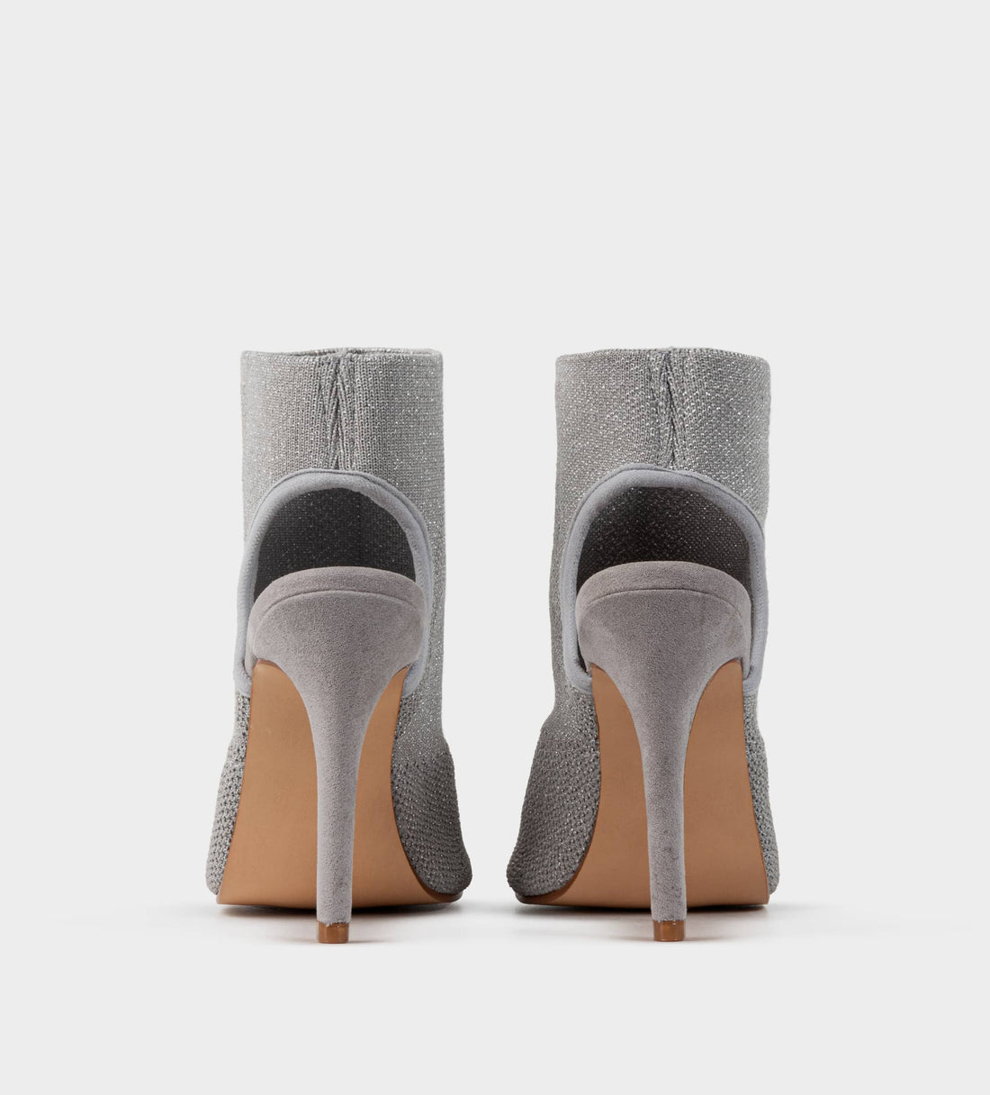SANDALIA PEEP TOE GLITTER GRIS