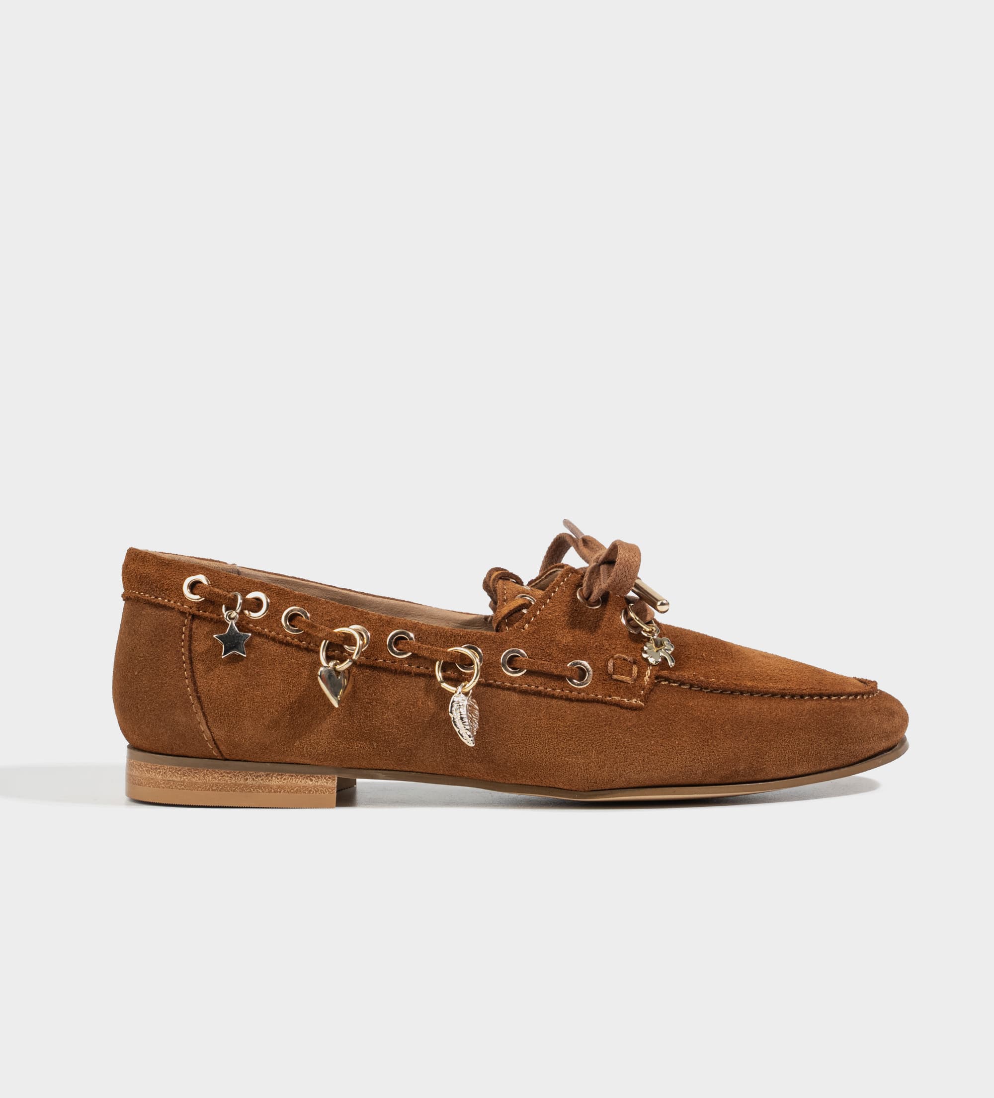 MOCASIN CASUAL GAMUZA CHARMS CAFÉ