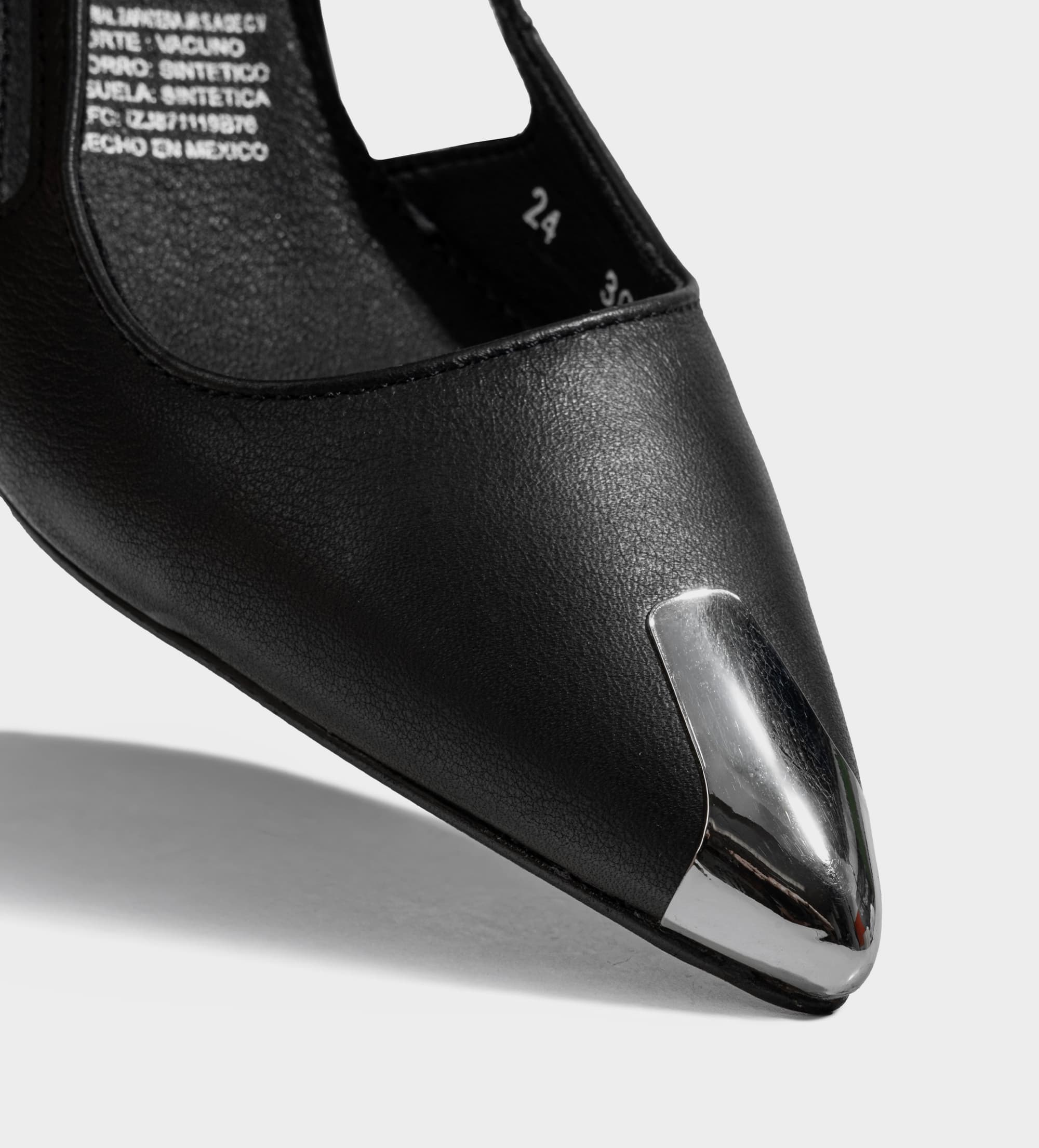 ZAPATILLA DESTALONADA TACÓN KITTEN PIEL NEGRO