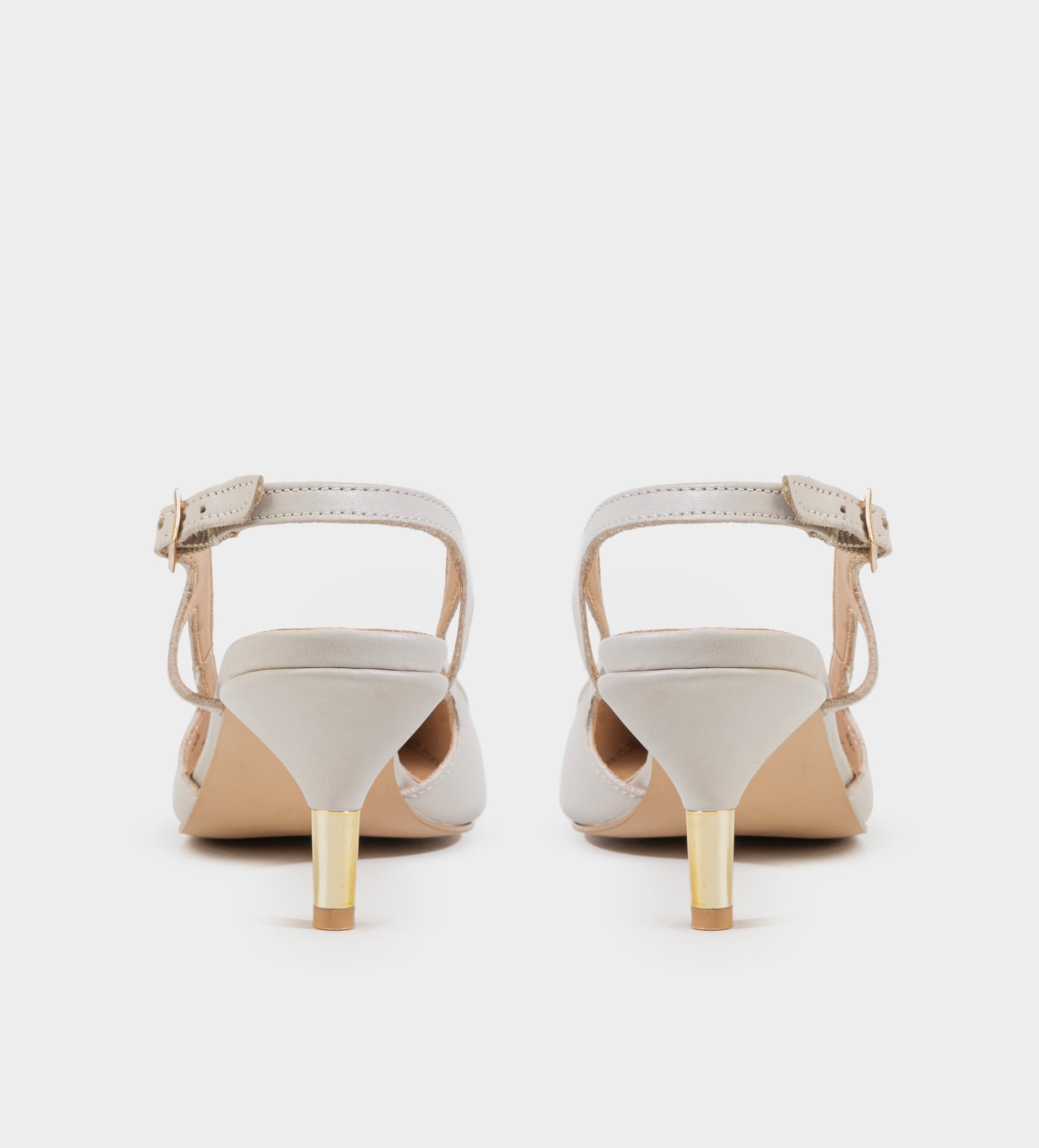 ZAPATILLA DESTALONADA TACÓN KITTEN PIEL BLANCO