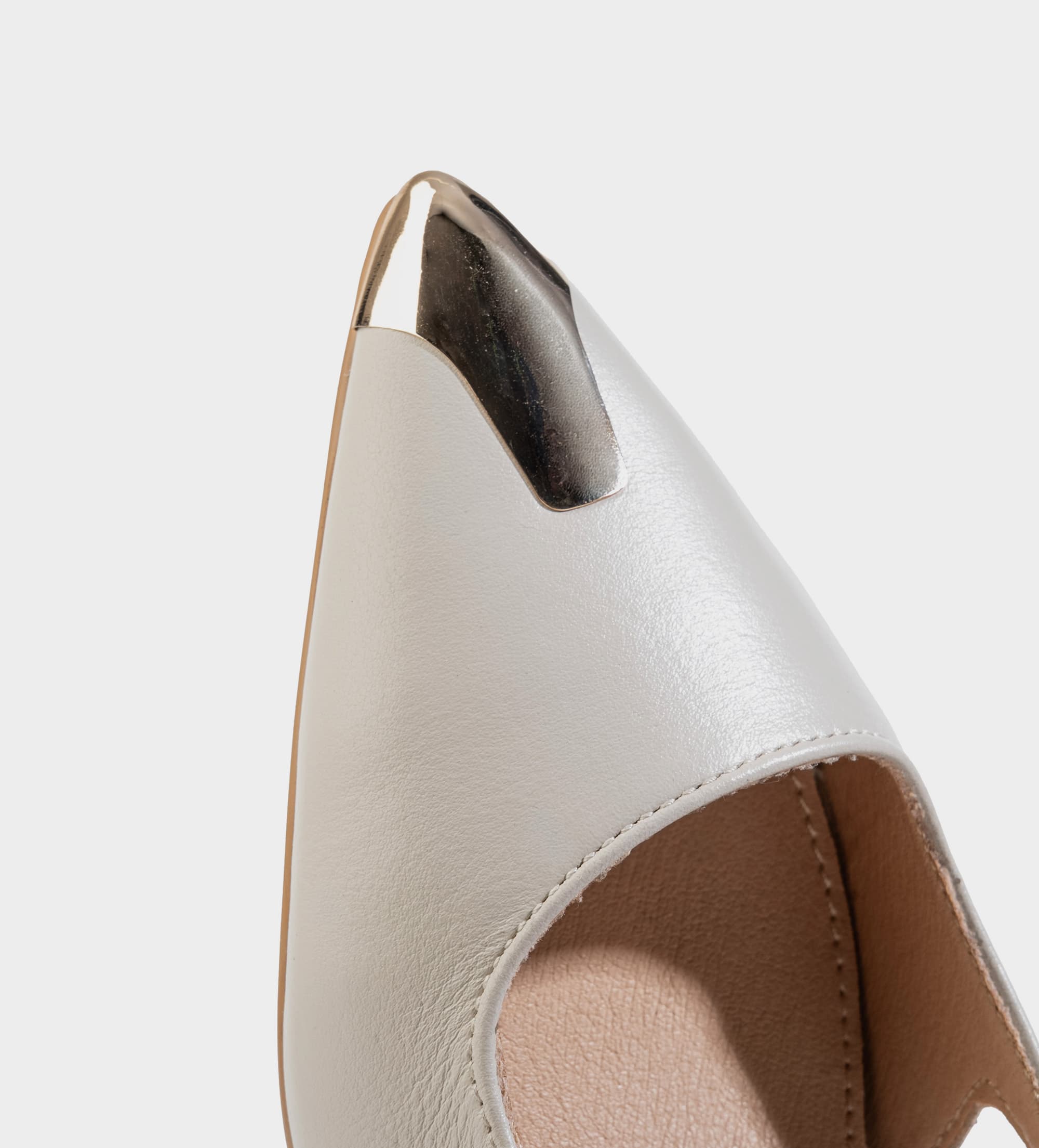 ZAPATILLA DESTALONADA TACÓN KITTEN PIEL BLANCO