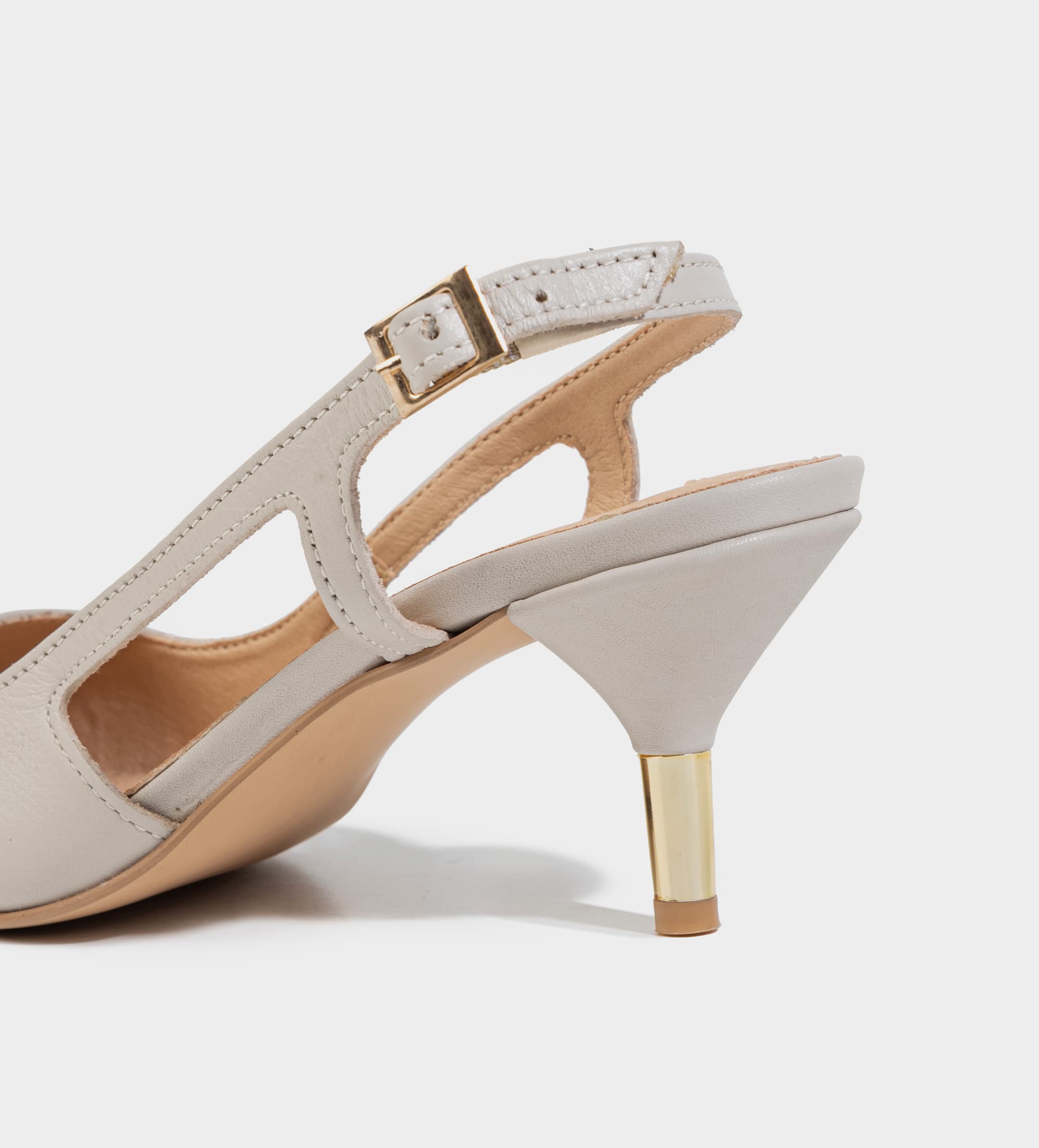 ZAPATILLA DESTALONADA TACÓN KITTEN PIEL BLANCO
