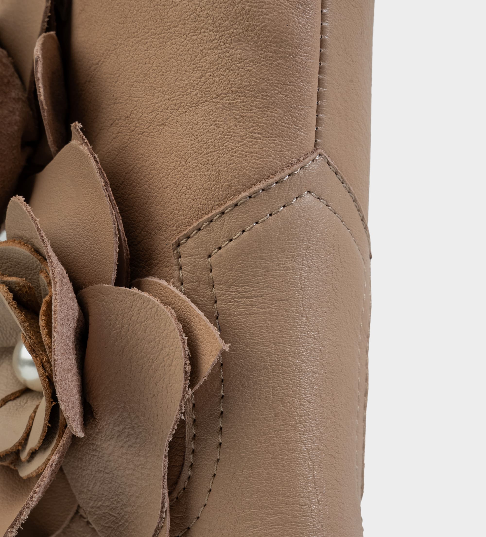 BOTA WESTERN TACÓN BLOQUE PIEL FLORES NUDE