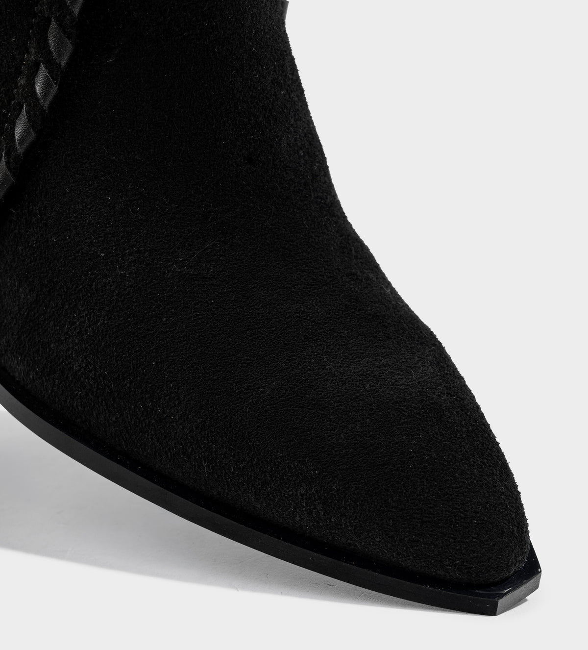BOTA MEDIA WESTERN PIEL GAMUZA NEGRO