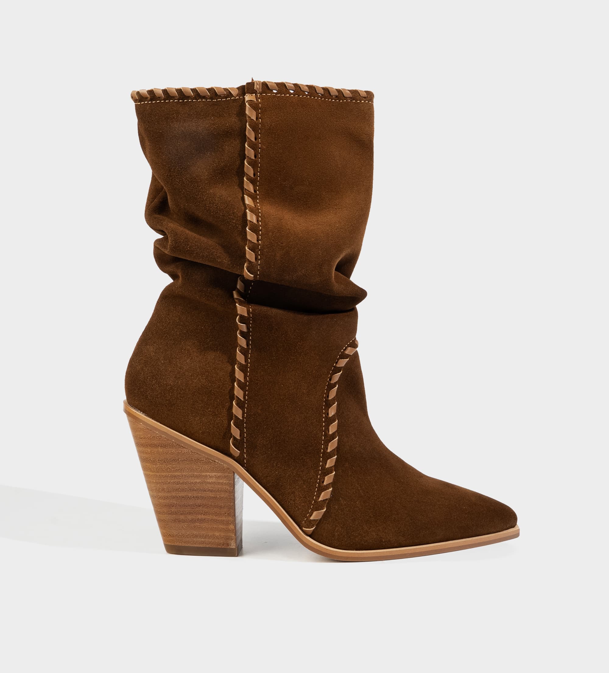 BOTA MEDIA WESTERN PIEL GAMUZA CAFÉ