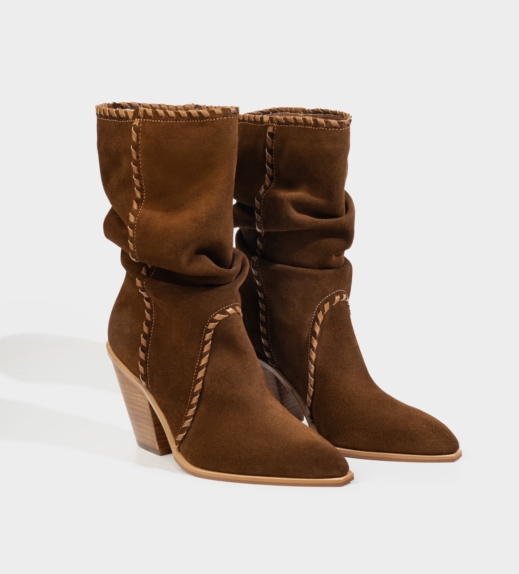 BOTA MEDIA WESTERN PIEL GAMUZA CAFÉ