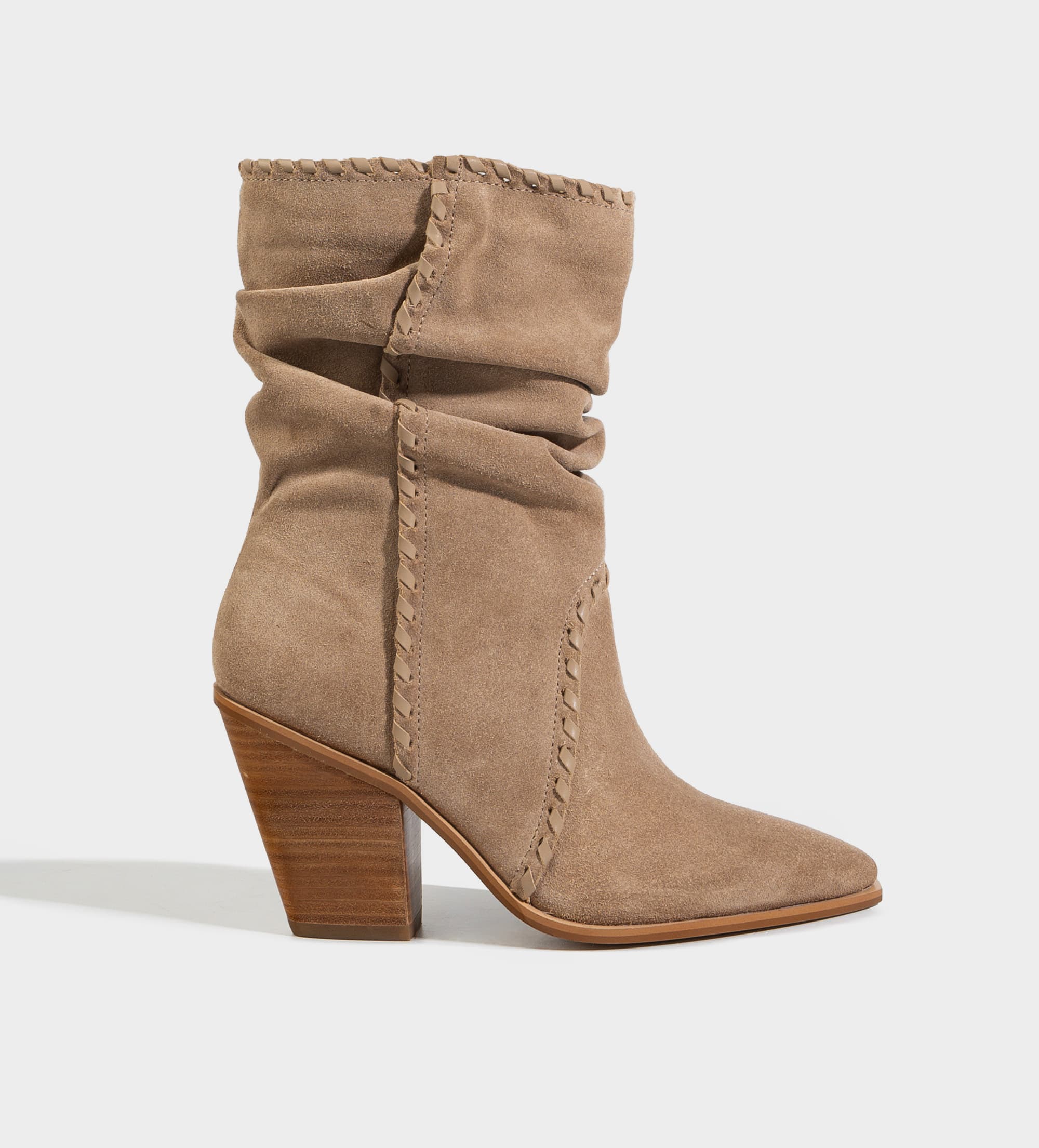 BOTA MEDIA WESTERN PIEL GAMUZA BEIGE