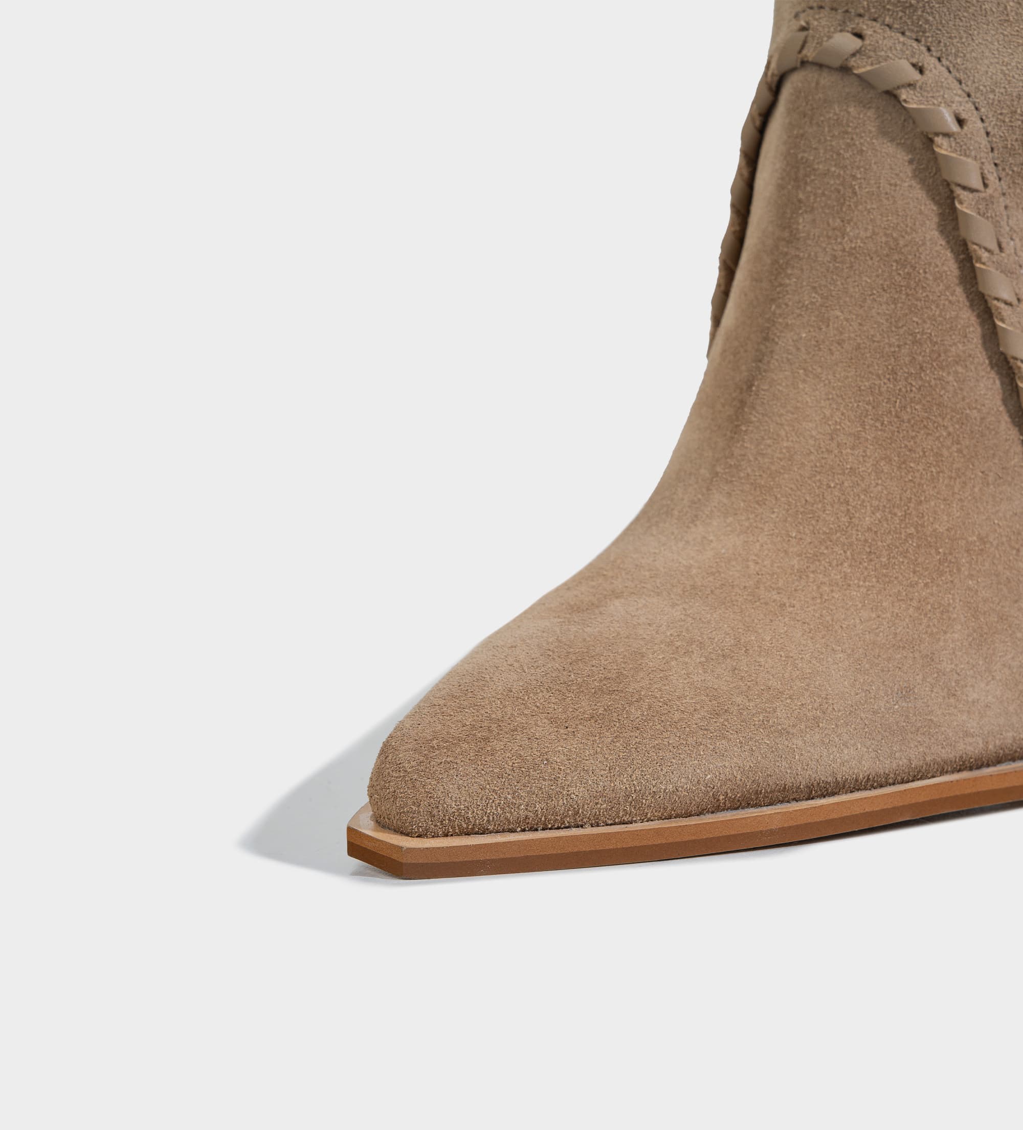 BOTA MEDIA WESTERN PIEL GAMUZA BEIGE