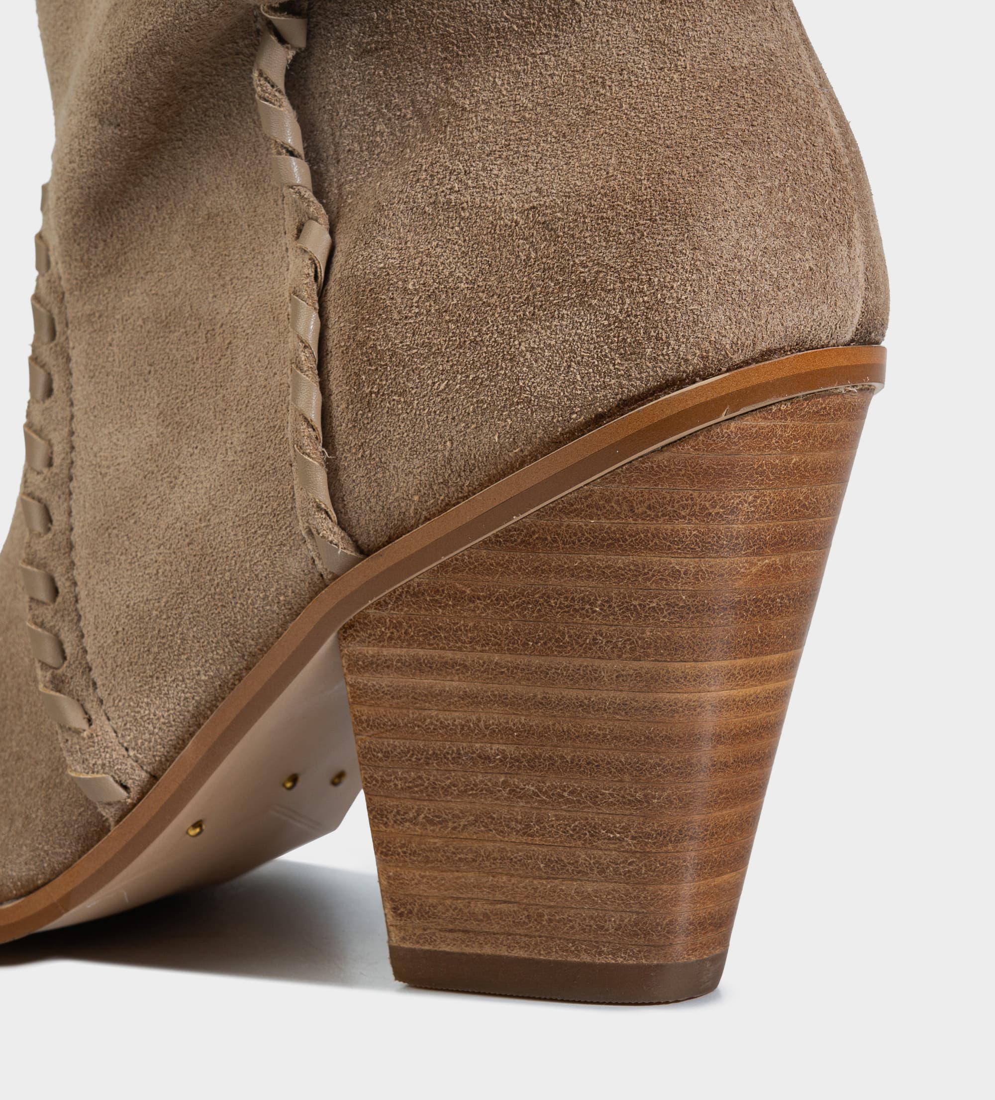 BOTA MEDIA WESTERN PIEL GAMUZA BEIGE