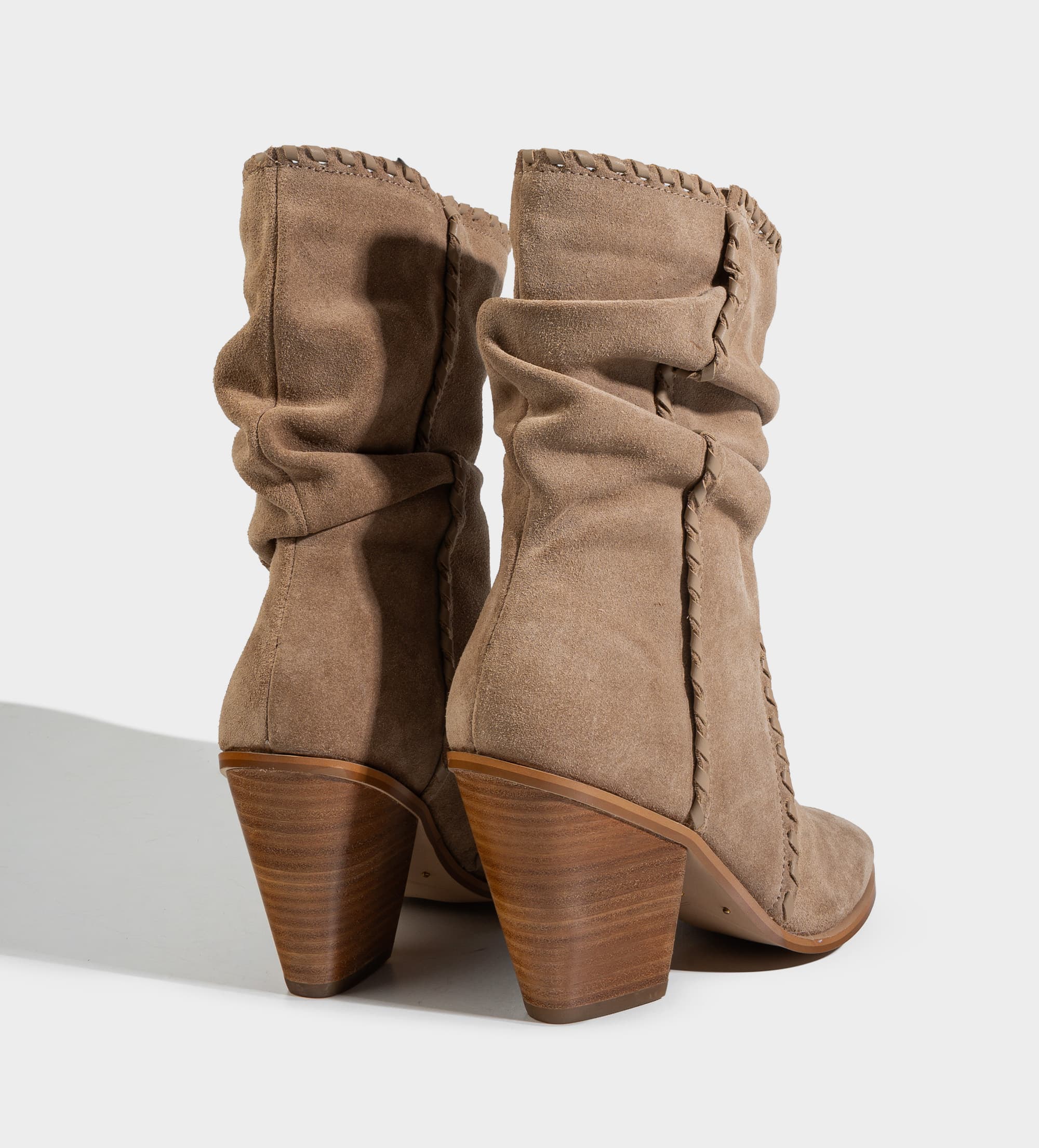 BOTA MEDIA WESTERN PIEL GAMUZA BEIGE