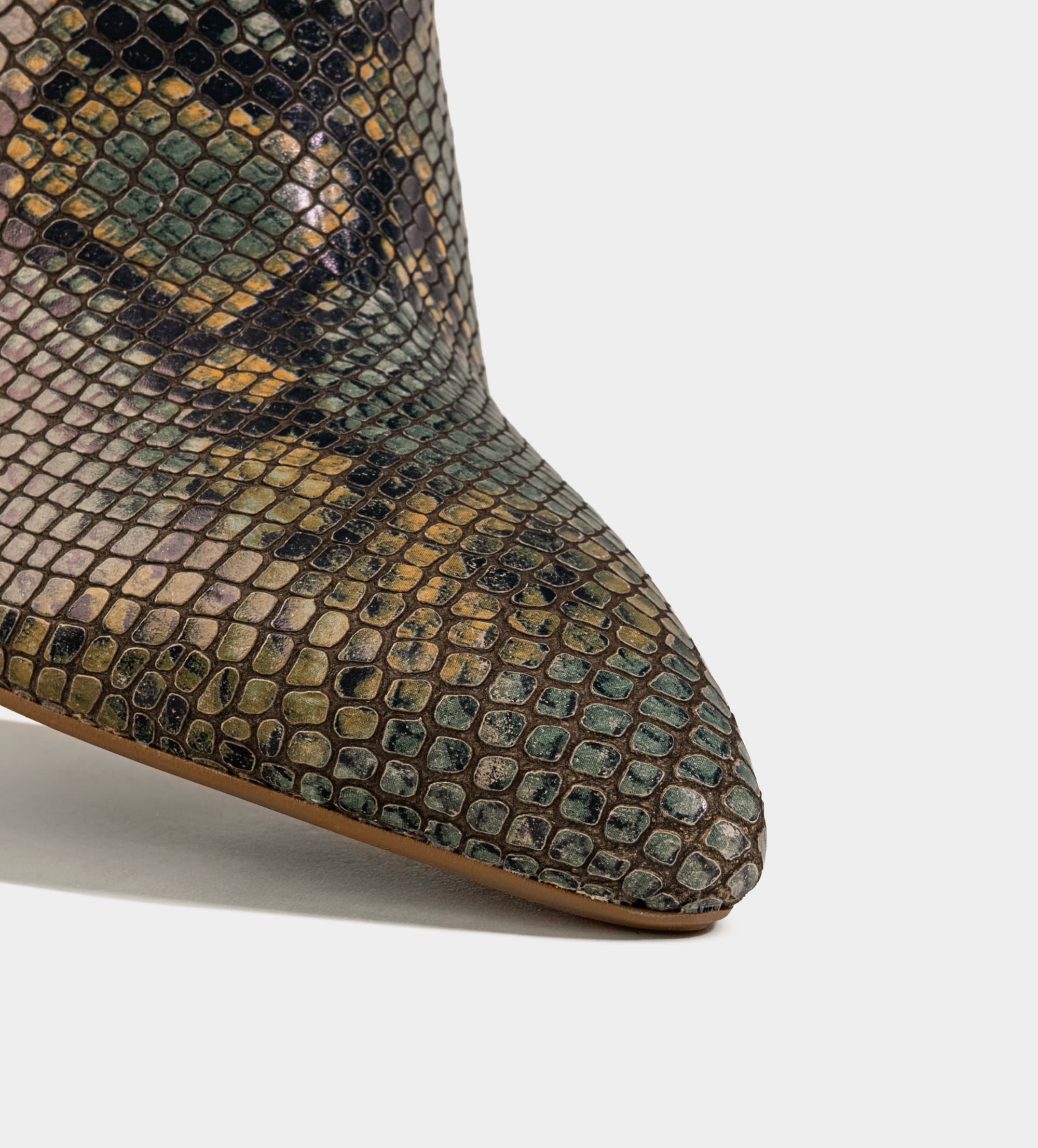 BOTA WESTERN PIEL GRABADO ANIMAL PRINT VERDE