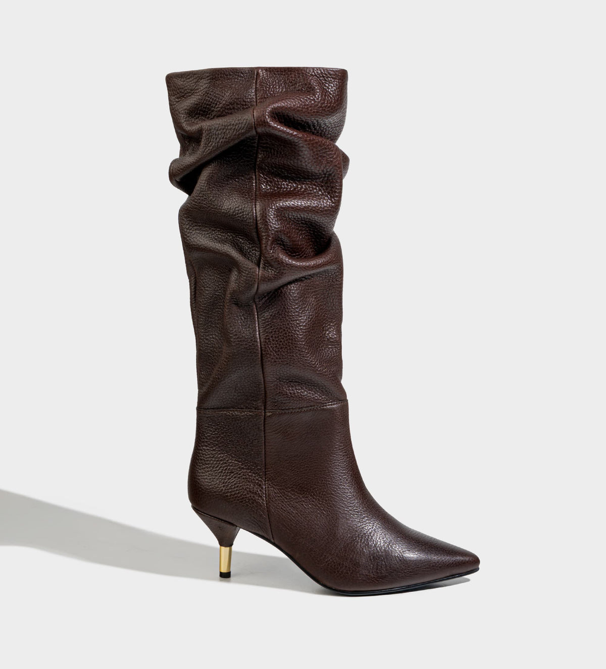 BOTA ALTA PIEL TACÓN KITTEN