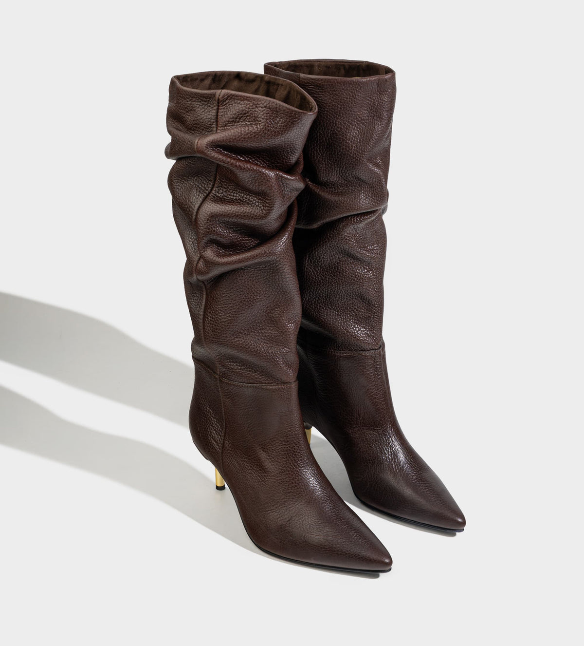 BOTA ALTA PIEL TACÓN KITTEN