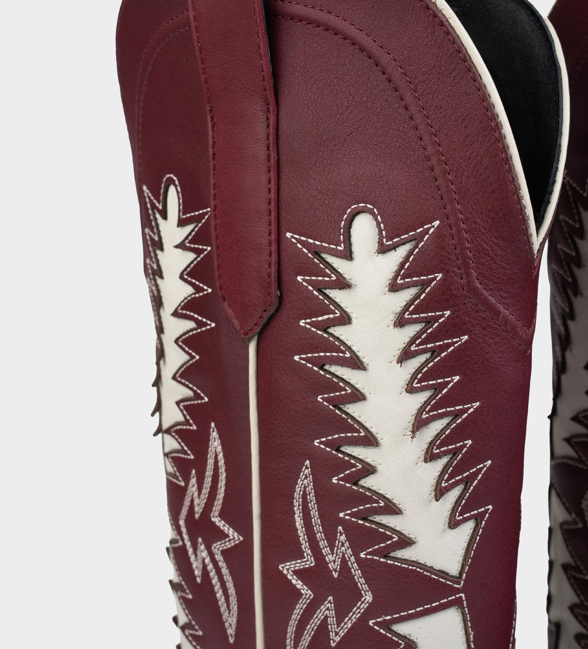 BOTA WESTERN PIEL VINO BORDADOS
