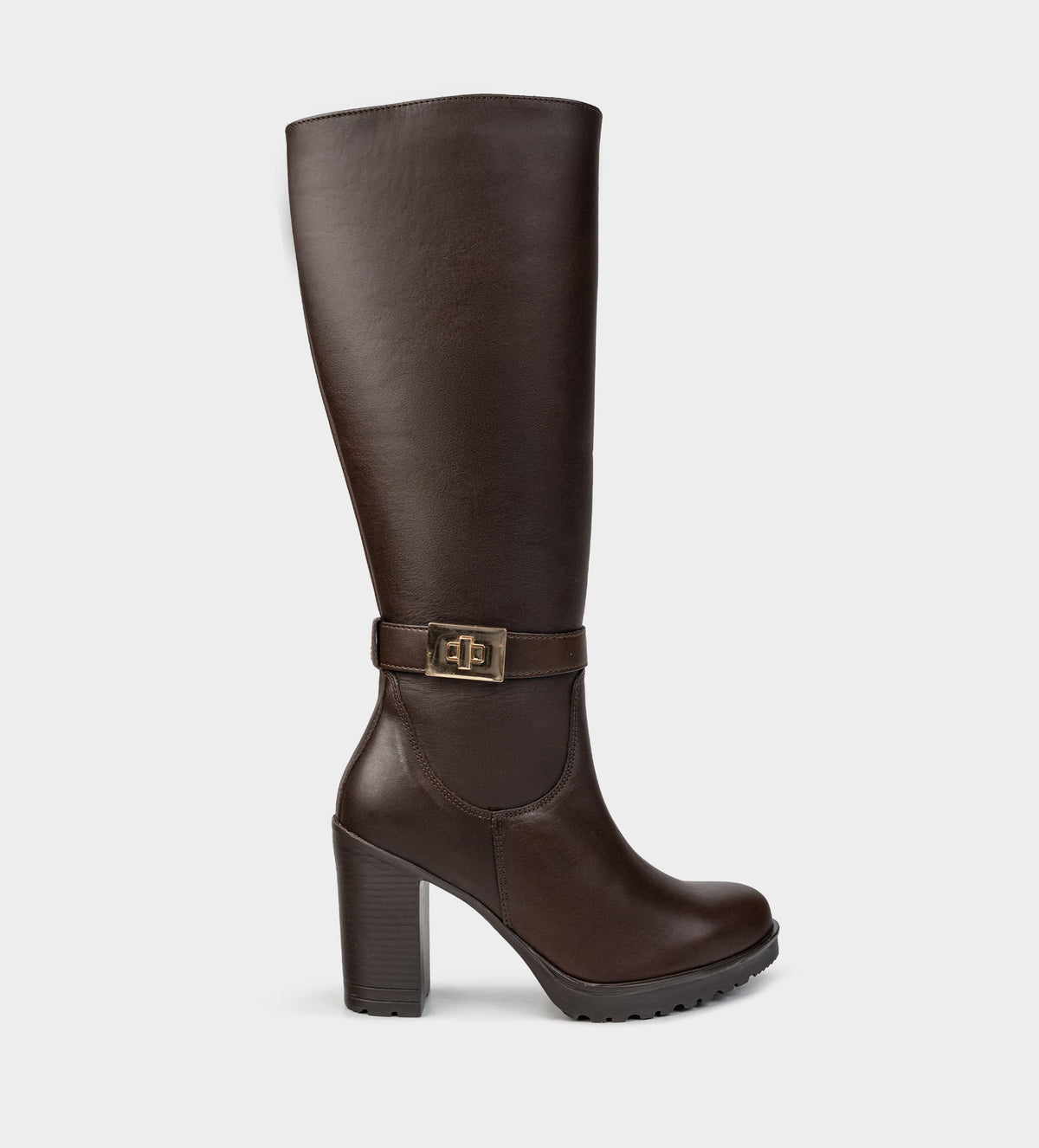 BOTA ALTA TRACK HEBILLA PIEL CAFÉ