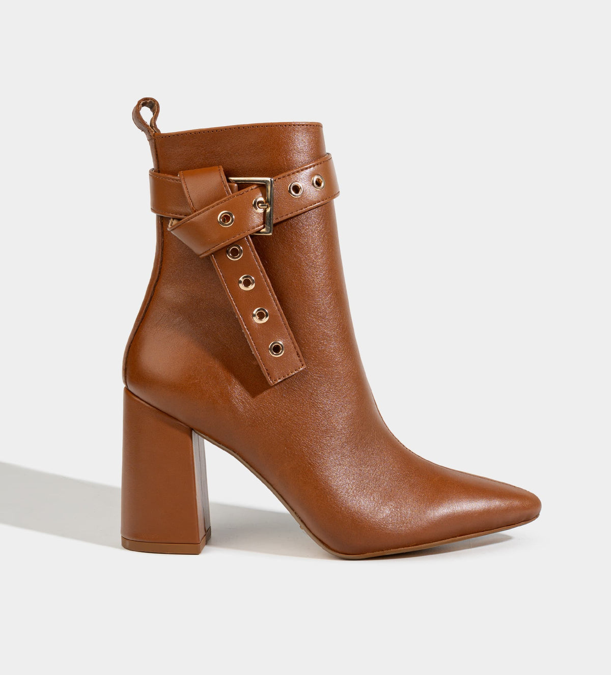 BOTA PIEL CINTURÓN HEBILLA CAFÉ