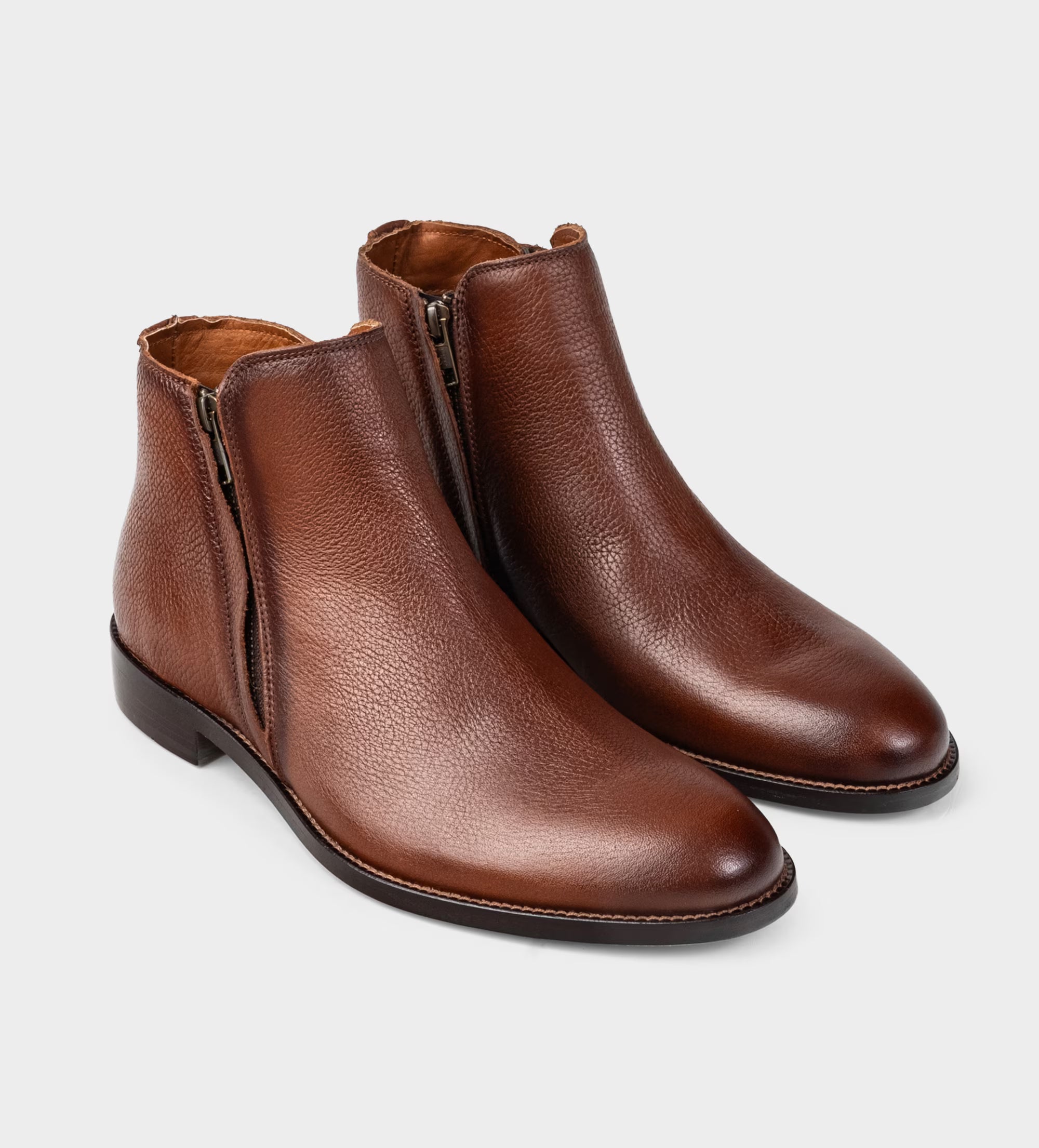 BOTA CASUAL CIERRE LATERAL PIEL CAFÉ