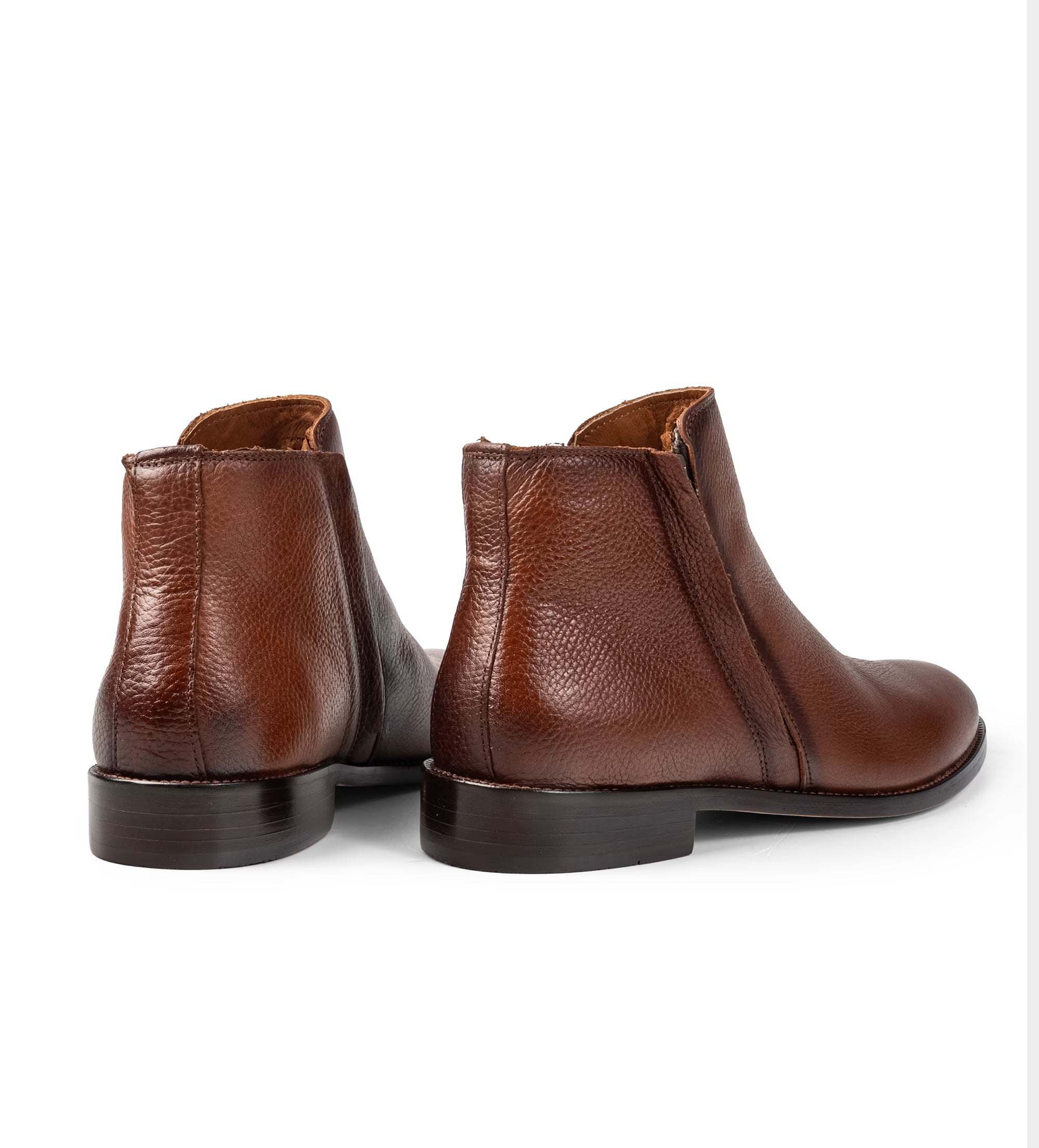 BOTA CASUAL CIERRE LATERAL PIEL CAFÉ