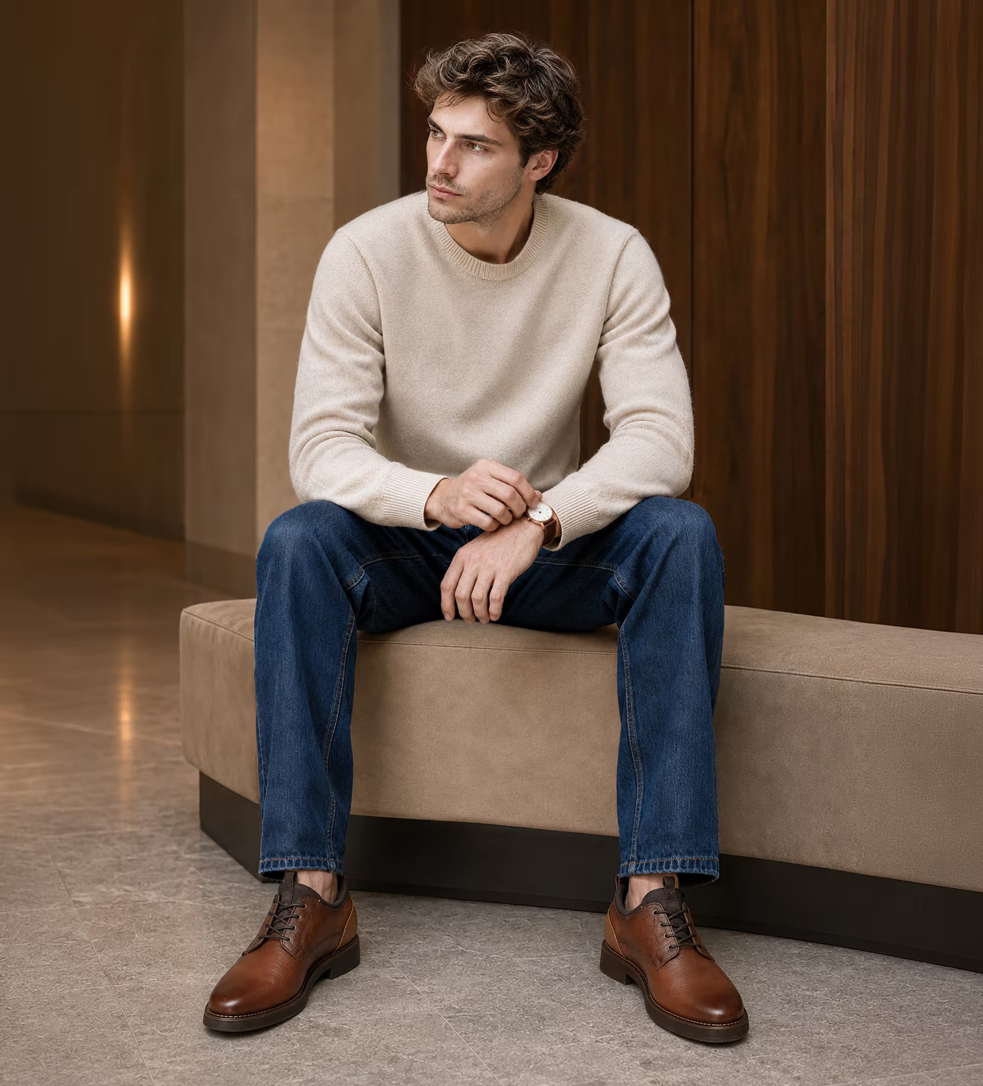 ZAPATO CASUAL ULTRALIGERO PIEL CAFE