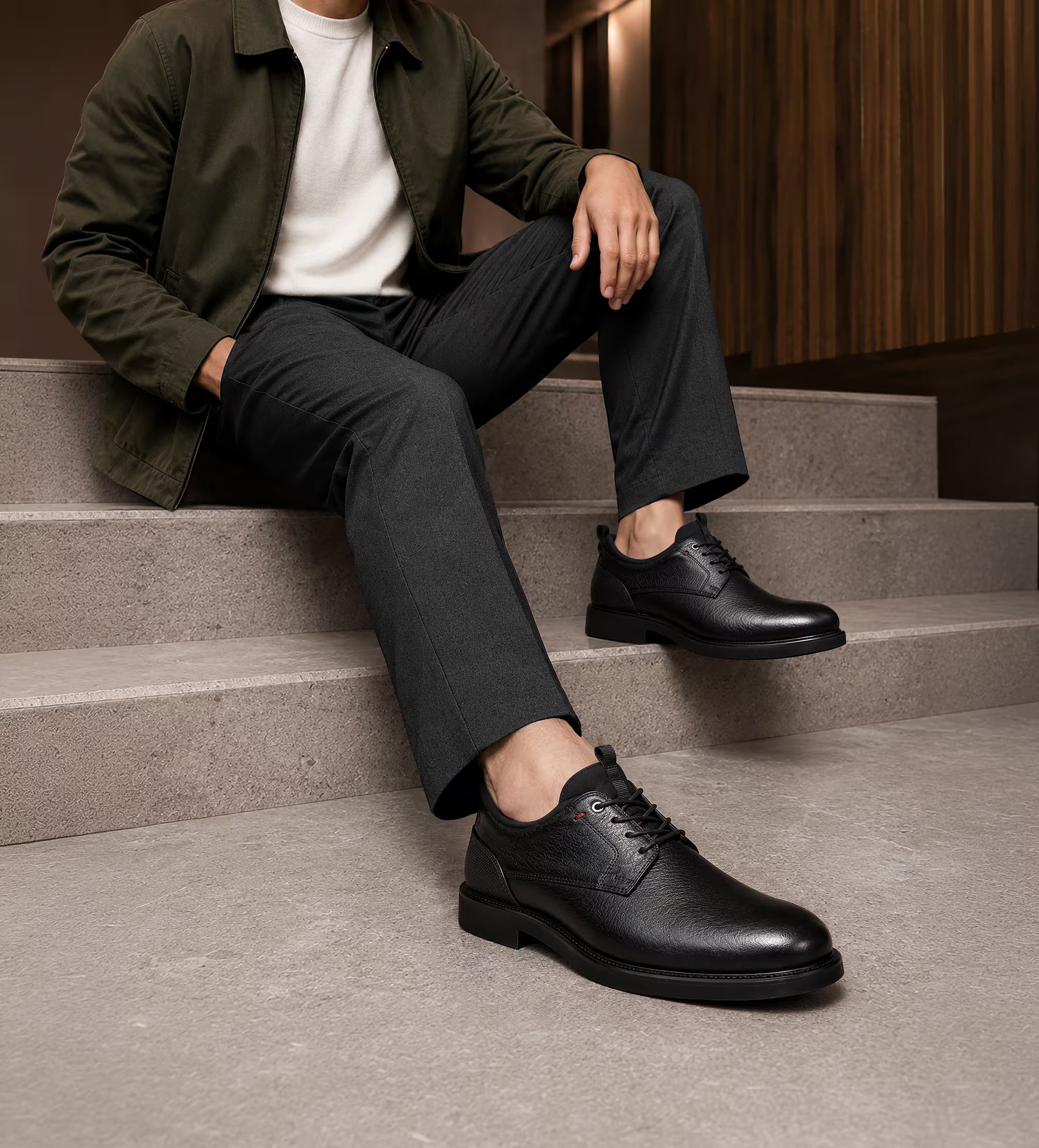 ZAPATO CASUAL ULTRALIGERO PIEL NEGRO