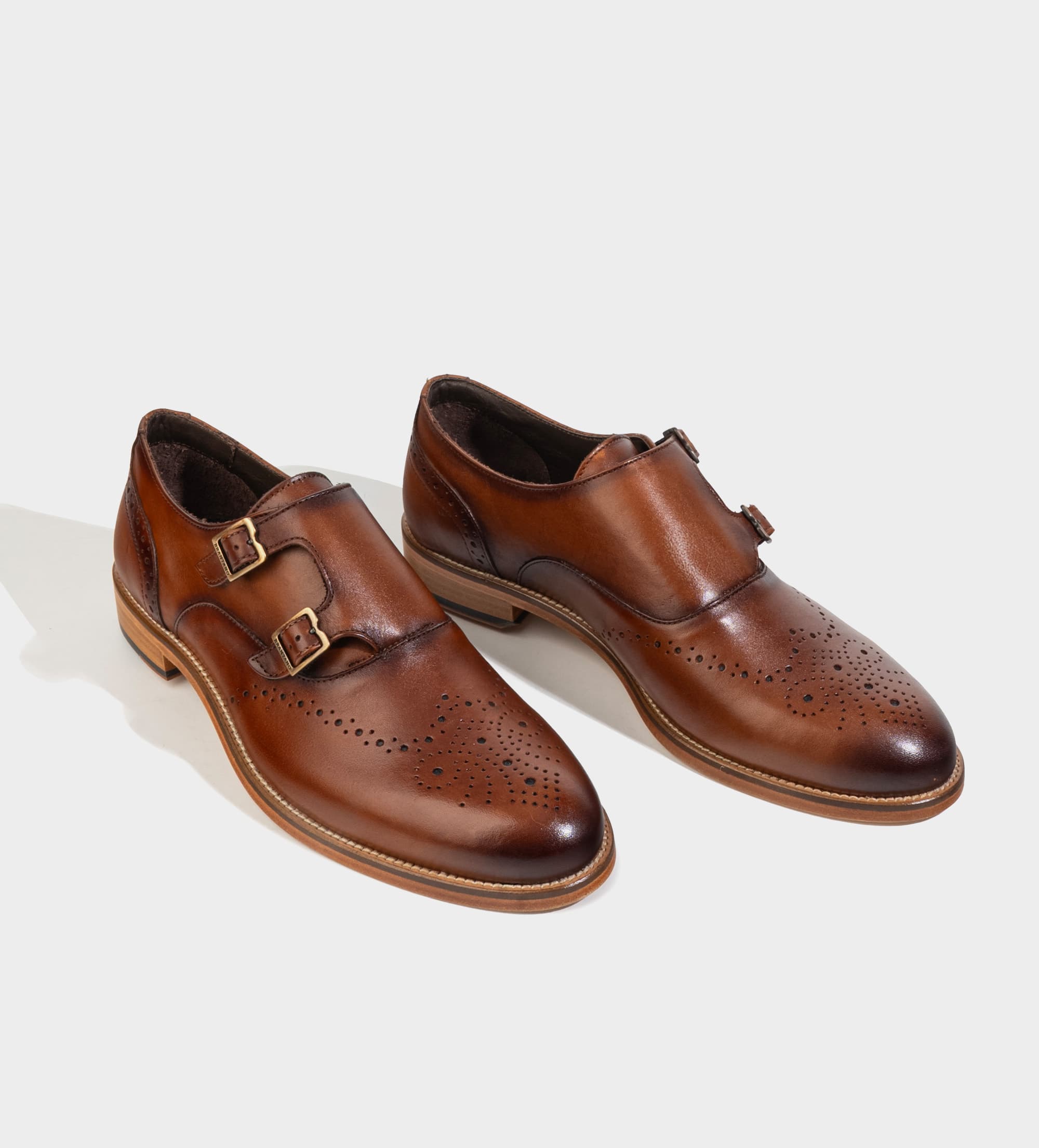ZAPATO OXFORD VESTIR MONK STRAP PIEL CAFÉ