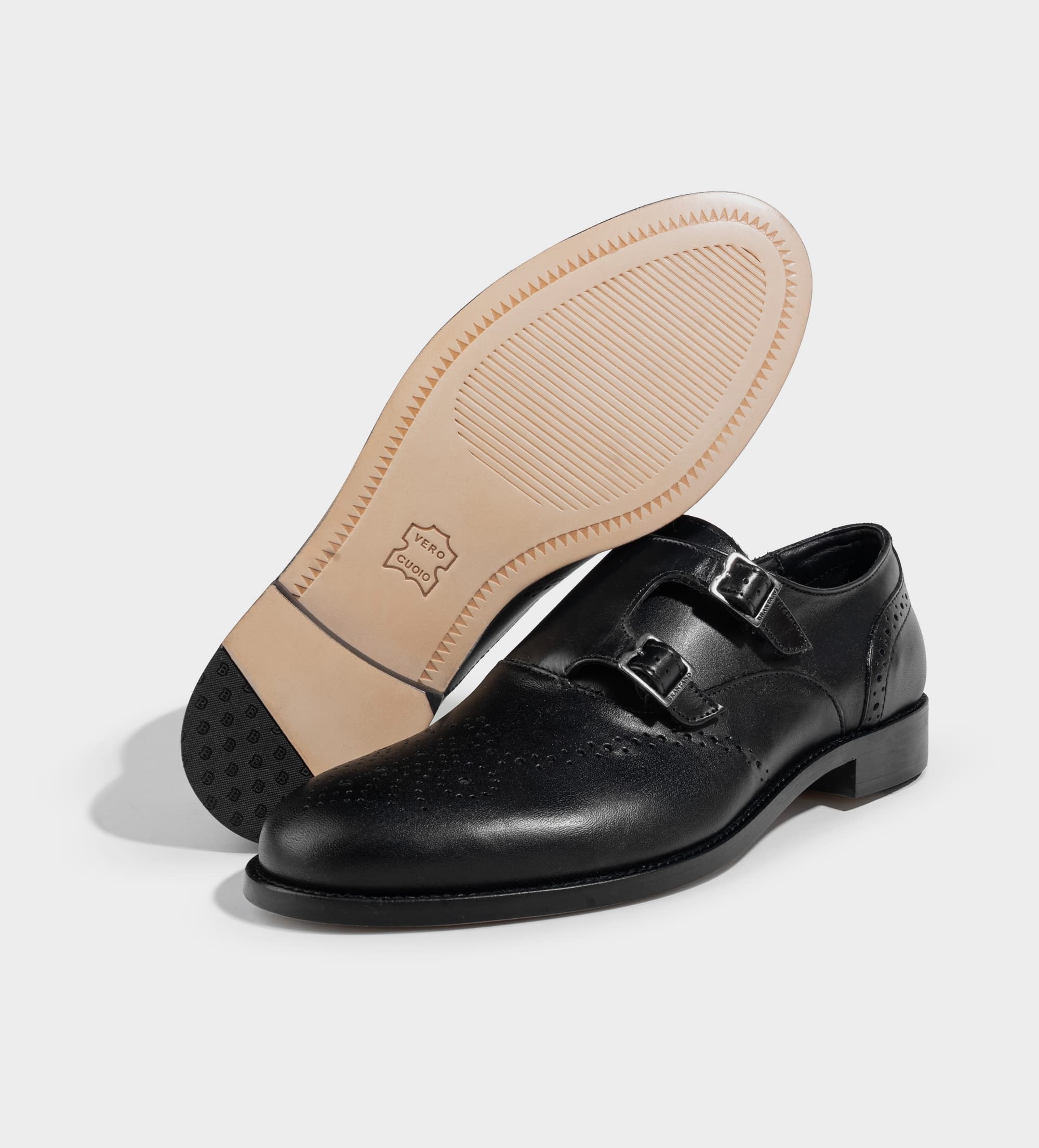 ZAPATO OXFORD VESTIR MONK STRAP PIEL NEGRO