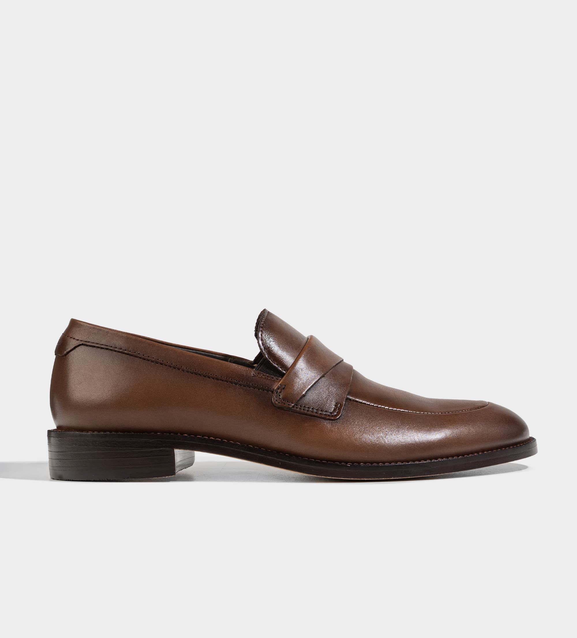 MOCASIN PIEL VESTIR SUELA DE CUERO CAFÉ