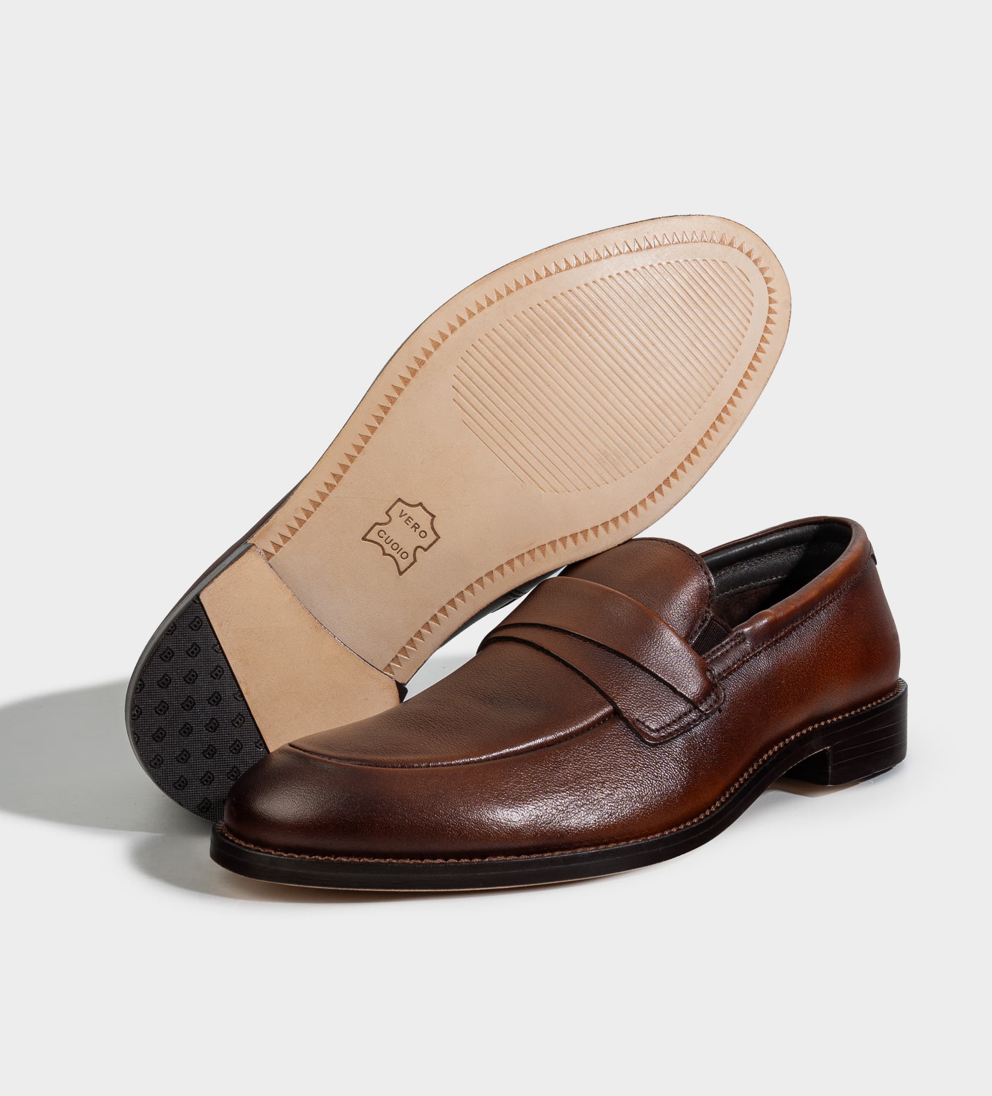 MOCASIN PIEL VESTIR SUELA DE CUERO CAFÉ MAPLE