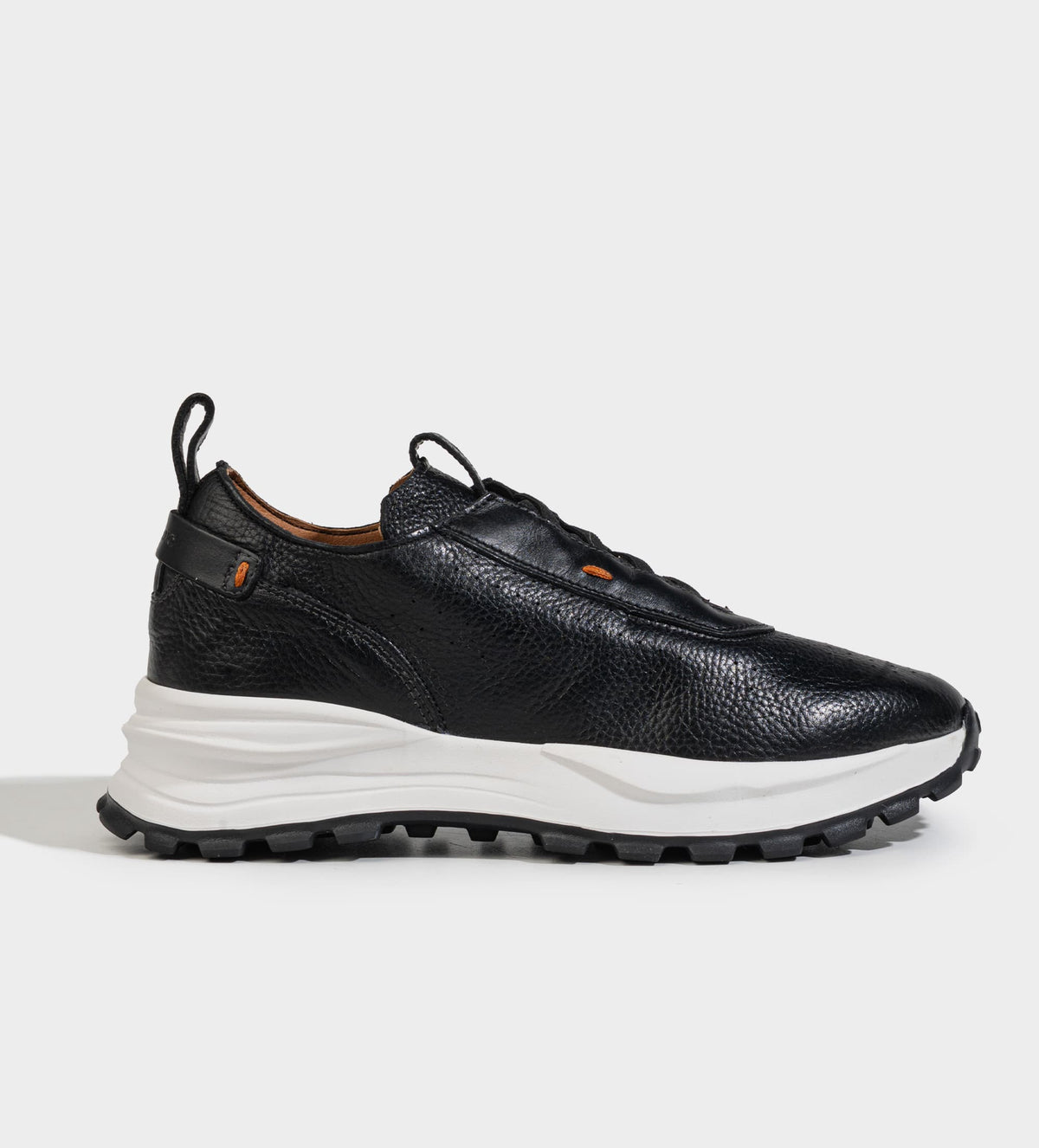 SNEAKER AGUJETA ELÁSTICA PIEL NEGRO
