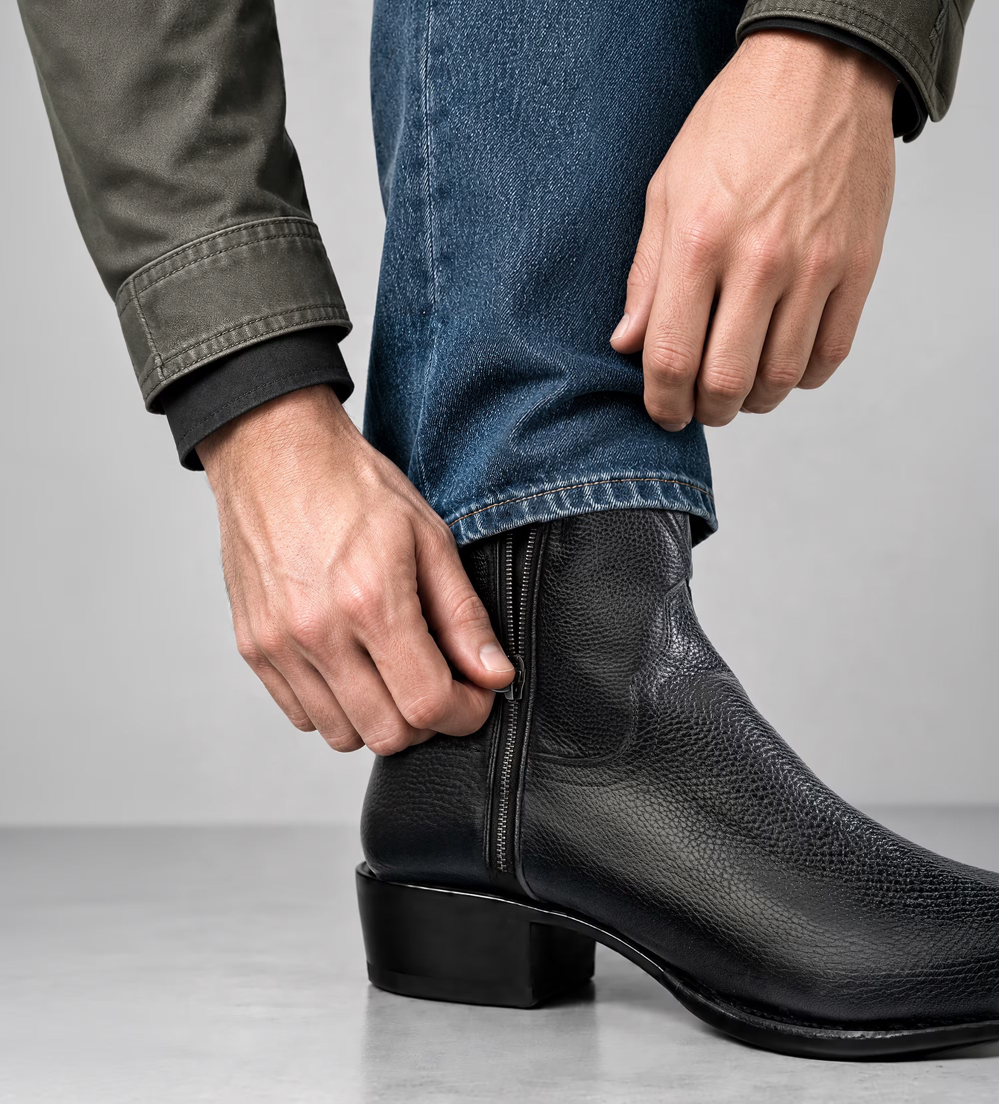BOTA WESTERN WELT PIEL PREMIUM NEGRO MID