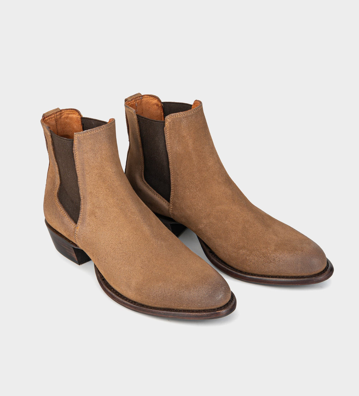 BOTA CHELSEA WESTERN PIEL GAMUZA WELT CAFÉ CAMEL