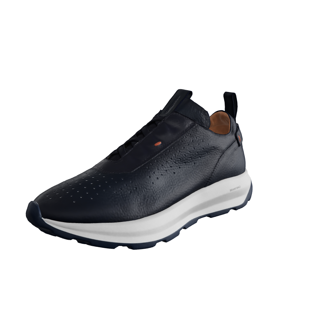 SNEAKER SUELA ULTRA LIGERA AGUJETAS ELÁSTICAS PIEL AZUL