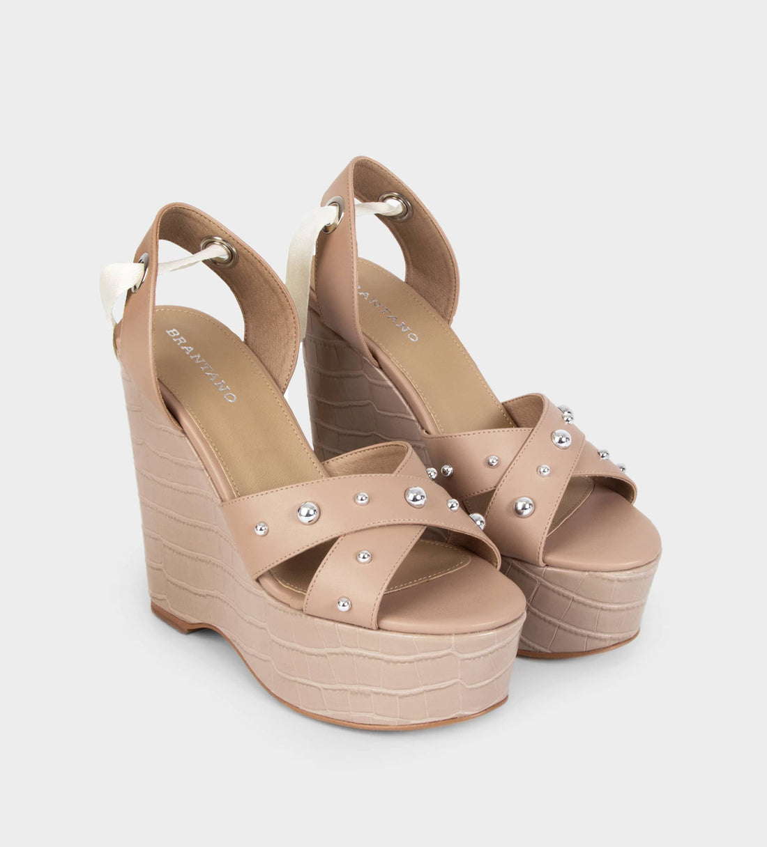 SANDALIAS WEDGE STRAPS NUDE