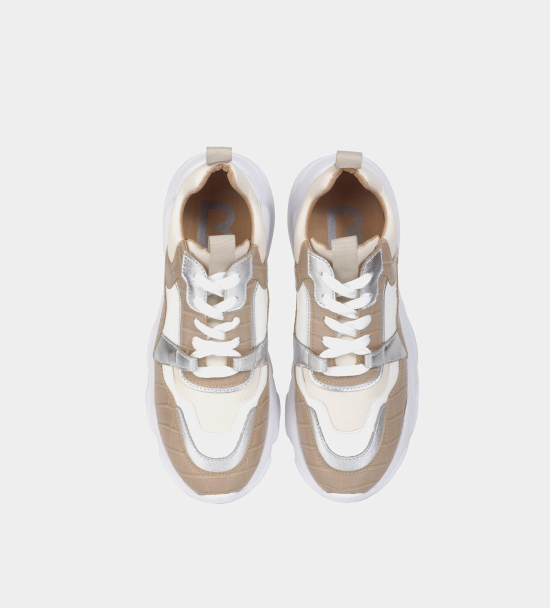 SNEAKERS CHUNKY DETALLE PIEZAS BEIGE
